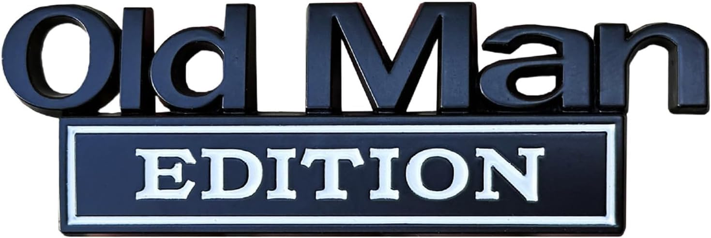 2Pcs Old Man Edition 3D Metal Car Emblem - Heavy Duty Badge for Truck, SUV, Jeep & Off-Road Vehicles, Automotive Stickers Nameplate for Fender, Tailgate, Bumper (Silvery Black)