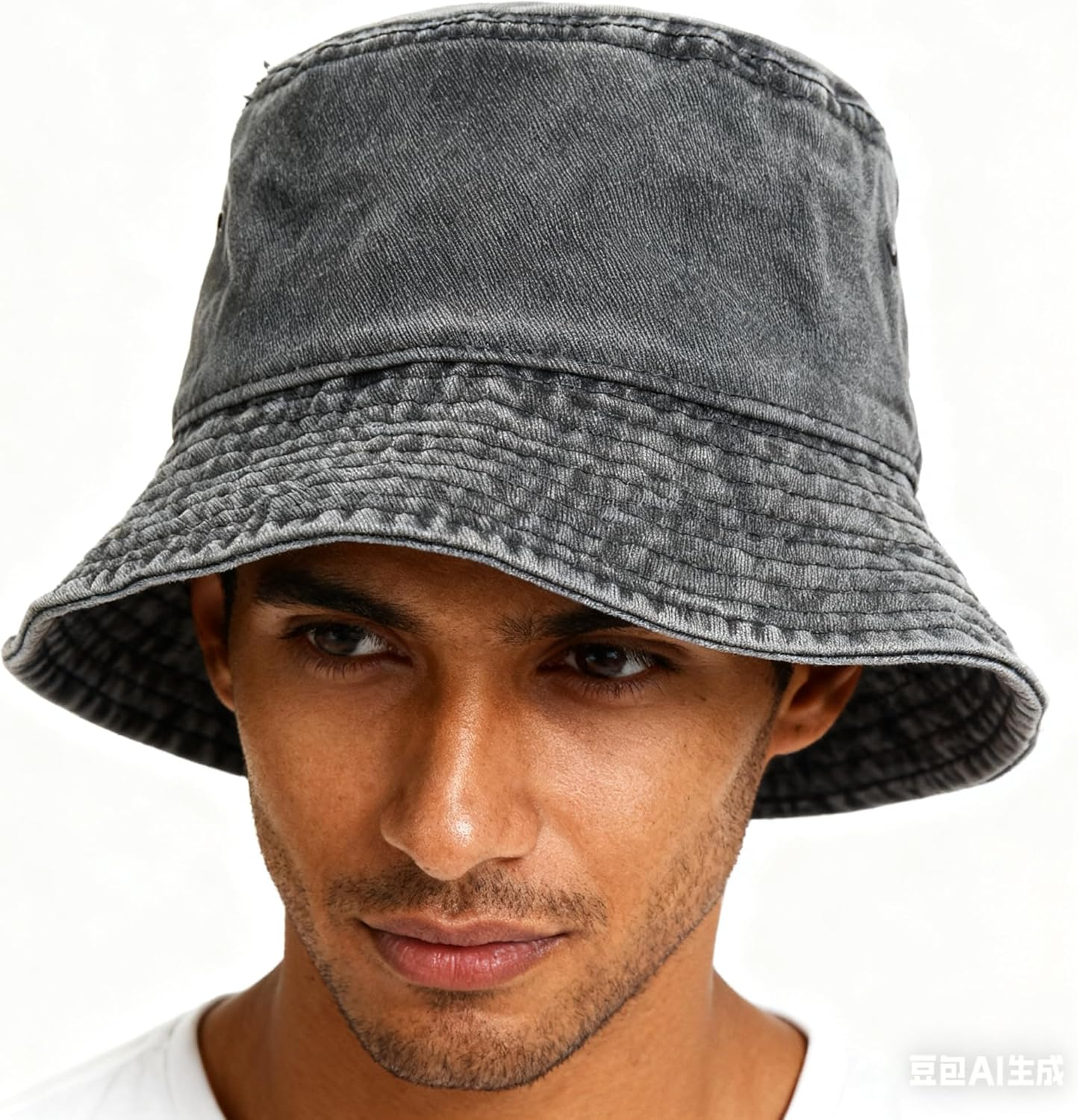 LINKPEACE Vintage Solid Colored Bucket Hat for Women, Cotton Sun Hat UV Protection Travel Summer Beach Hat Gray image number 1
