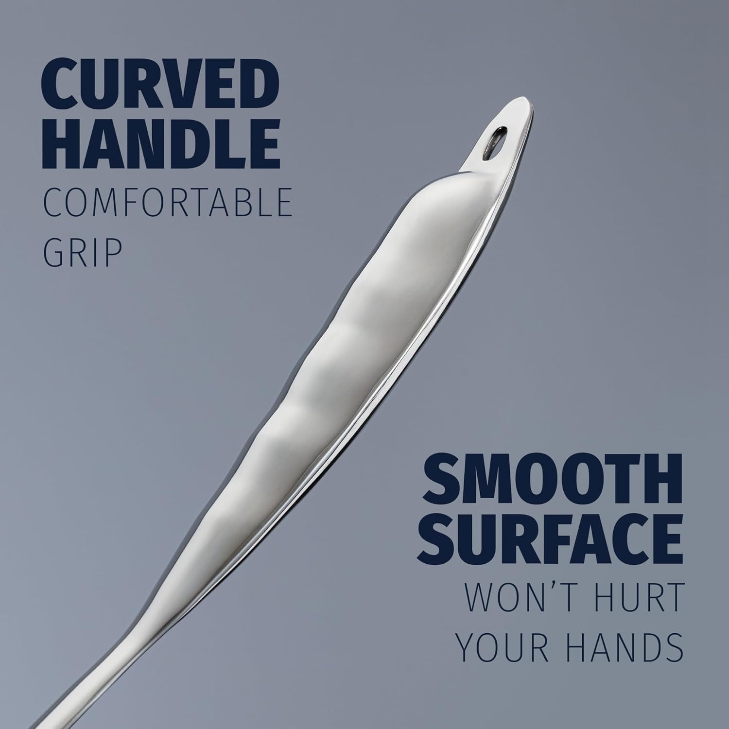 Zulay Premium 12 Inch Stainless Steel Ladle with Comfortable Grip - Long Handle Soup Ladle with Ample Bowl Capacity Perfect for Stirring and Serving image number 3