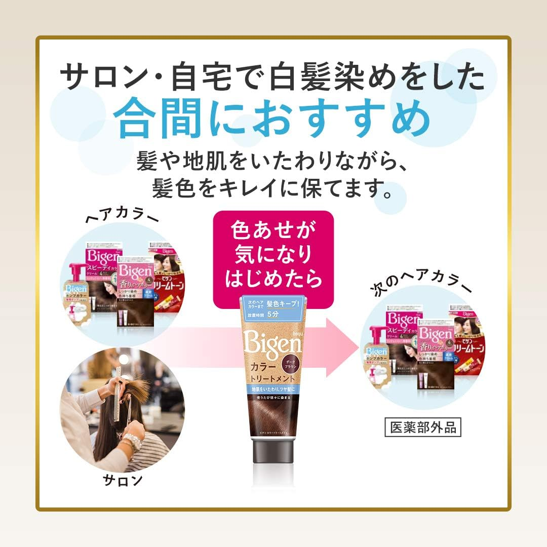 Hoyu Bigen Color Treatment, NBK (Natural Black) 6.3 Oz (180 G) + Free Hair Dye, for Gray Hair image number 5