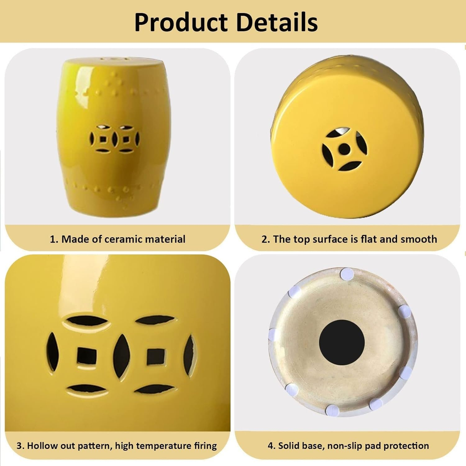 Decorative Ceramic Garden Stool, Glazed Hollow Shoe Changing Stool Drum Stool, Suitable for Outdoor Garden, Living Room, Terrace, Etc. (Color : Soft Green) image number 2