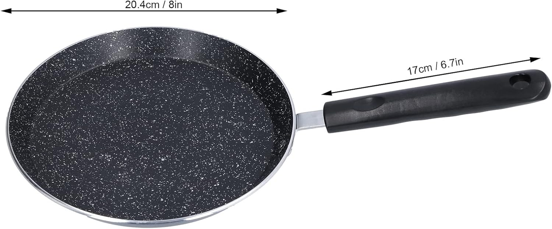 Kitchen Pancake Pan, Flat Bottomed Frying Pan Nonstick Fast Heat Conduction for Induction Cooker for Electric Stove for Restaurant(Black) image number 6