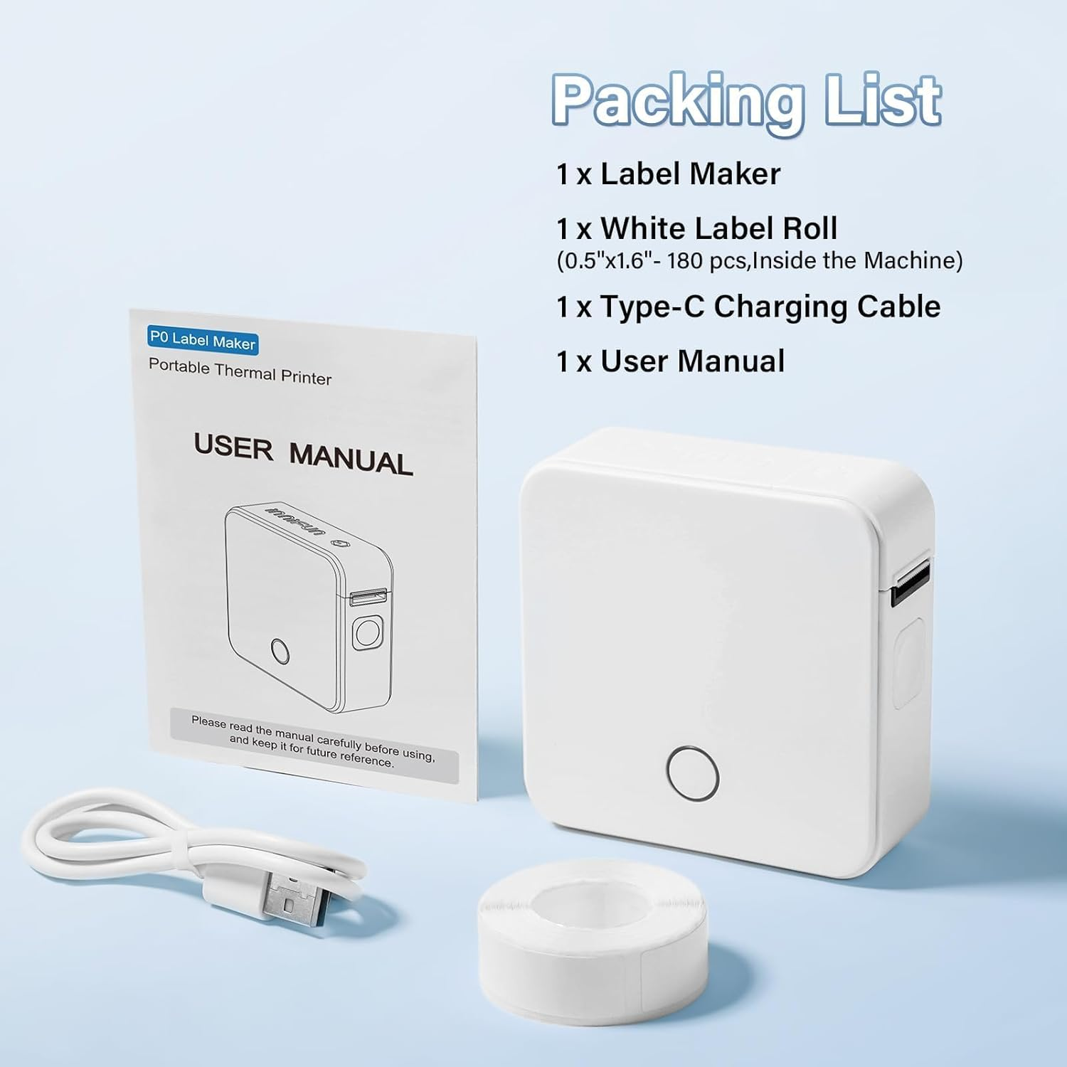 Zovinx Label Maker with Tape, Portable Rechargeable Bluetooth Thermal Label Printer, Support One-Touch Cutting, Wireless Mini Sticker Printer with Versatile App for Home Office School Organization image number 1