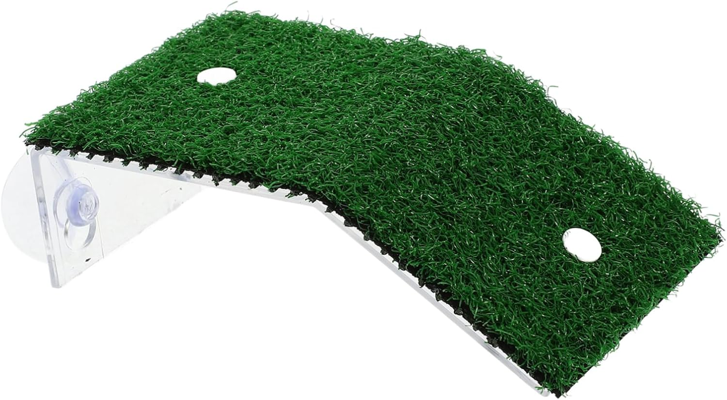 CORHAD Reptile Basking Platform for Aquatic Turtles Crab Climbing Ramp Simulation Grass Accessory for Fish Tanks Small Size for Aquariums and Terrariums