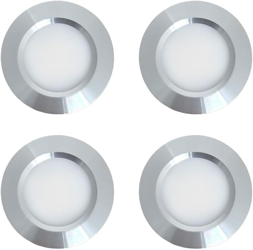 Marvix LED 12V 24V Spot Lights Dimmable 6000K Cool White Pack of 4 Caravan Campervan Motorhome Boat Chrome Recessed Downlights image number 1