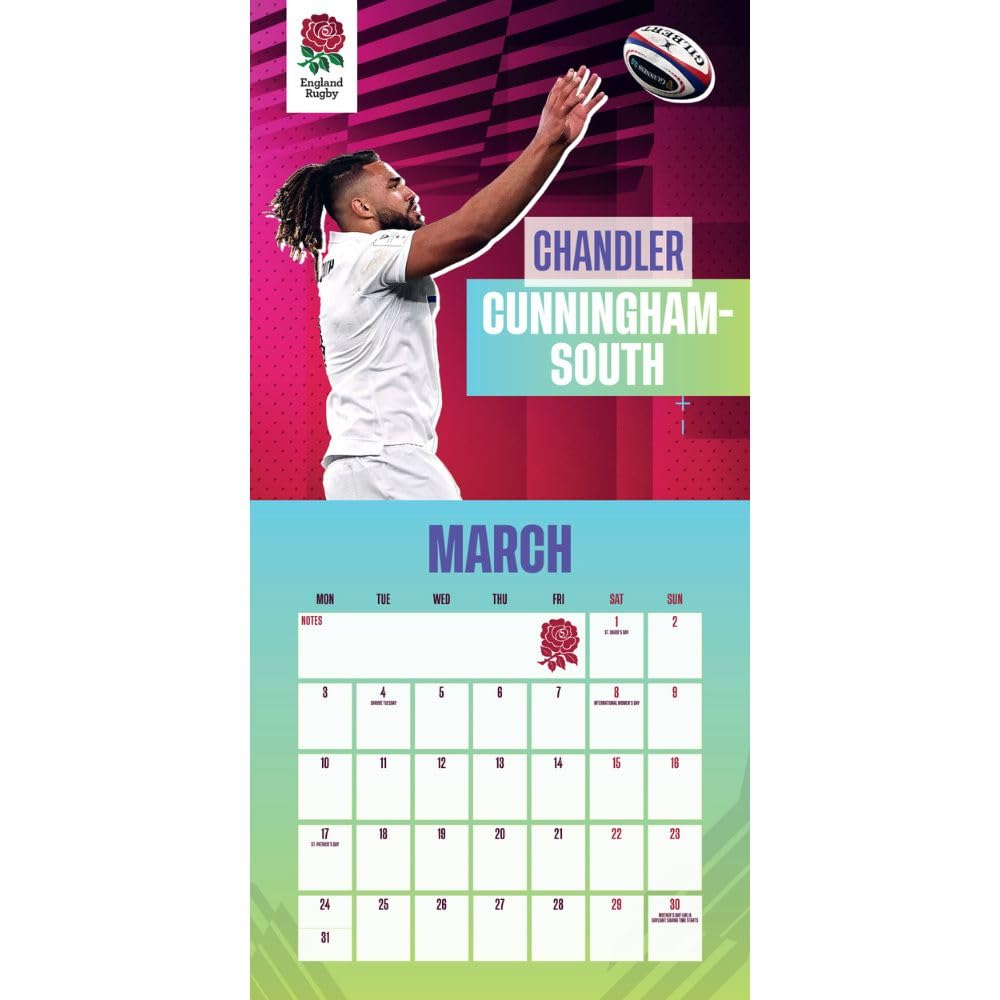 England Rugby Union 2025 Square Calendar image number 3