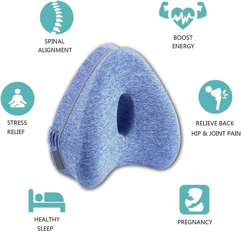 Smoothspine Alignment Pillow,Leg Pillows for Side Sleepers for Relieving Leg, Hip Pain & Sciatica,Improve Leg Shape and Enjoy Quality Sleep,Blue image number 2