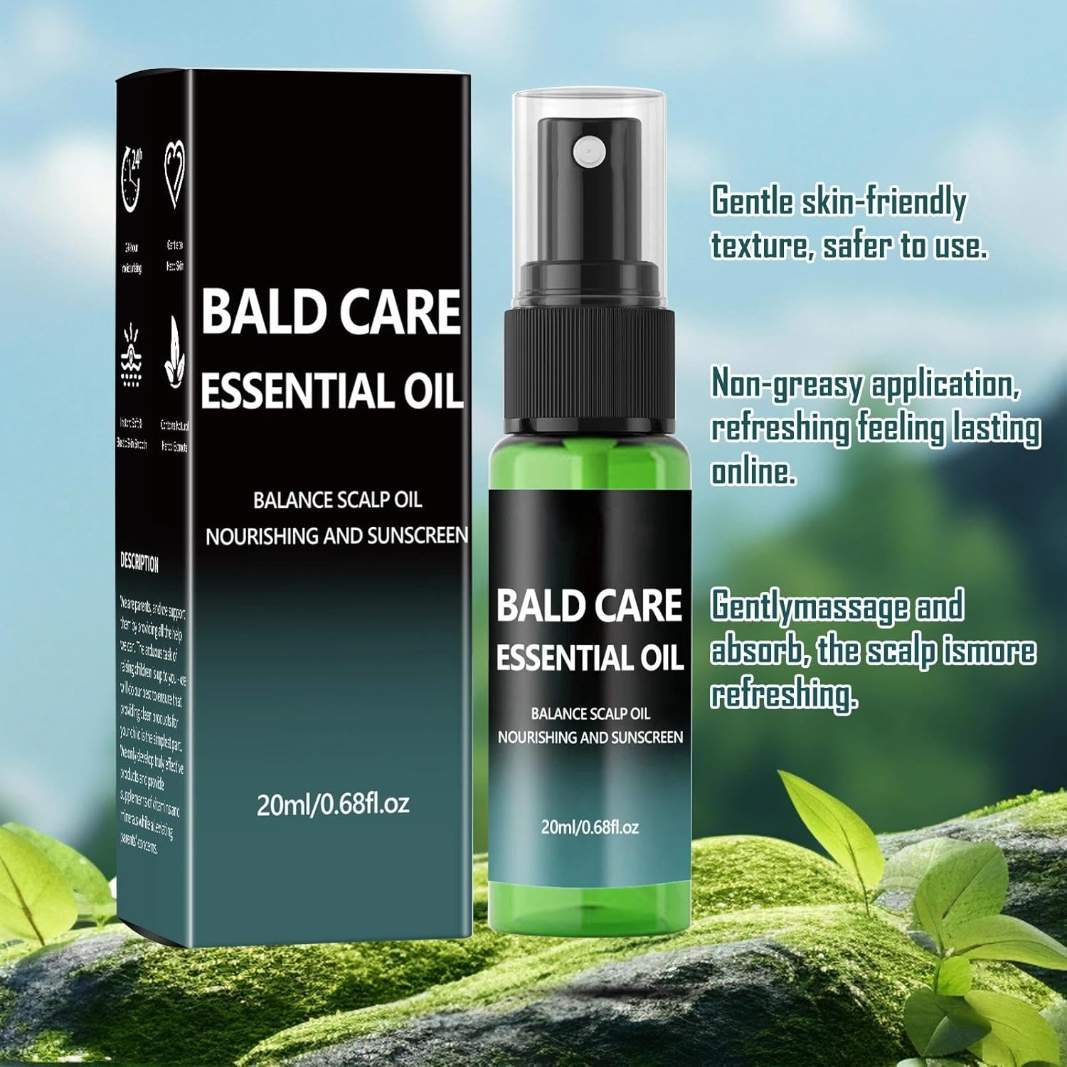 Pack of 2 Nourishing Bald Cream, Moisturising and Repairing Care, Scalp Care Cream, Natural Anti-Shine Effect, against Skin Irritation and Shaving Burn, Premium Care for Bald Wearers image number 4