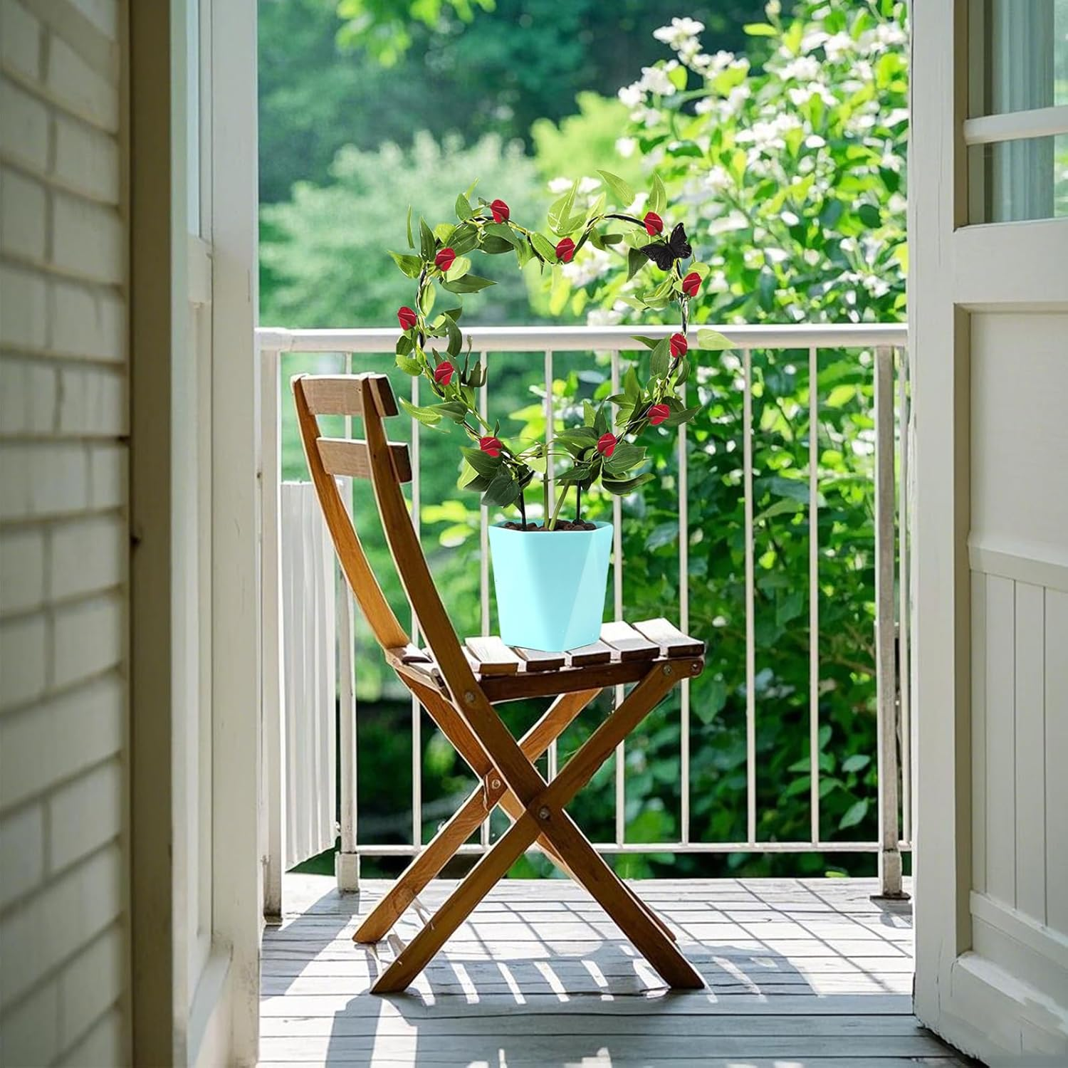 Sgphrzlt 2 Pack Small Trellis for Potted Plants, Metal Trellis for Climbing Plants Indoor, Houseplant Vine Support Outdoor Garden Climber for Ivy Flower Flowerpot, Heart image number 4