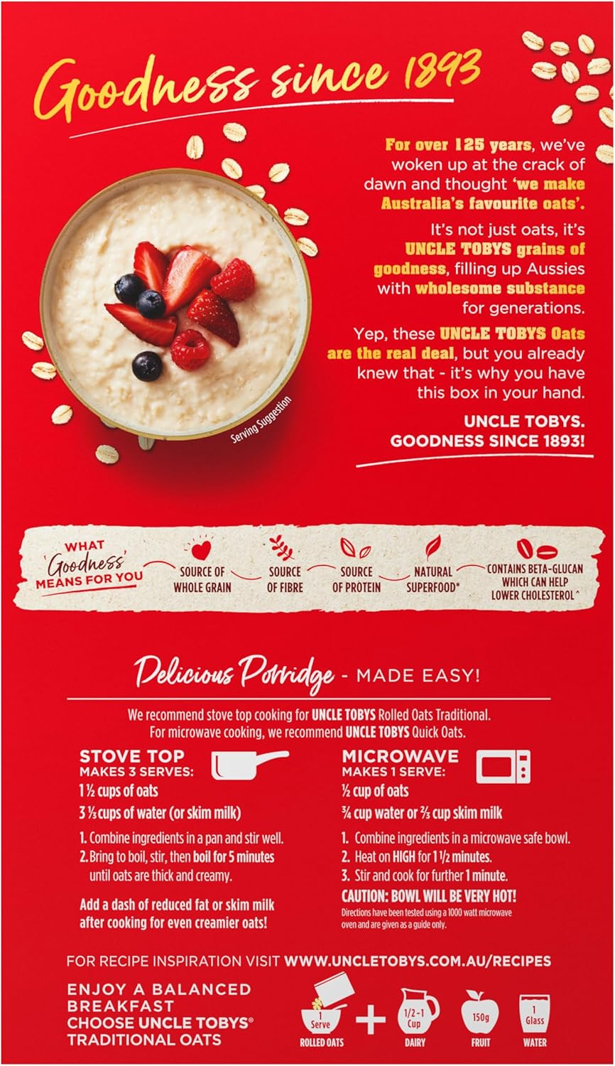 Uncle Tobys Traditional Oats 500 G image number 2