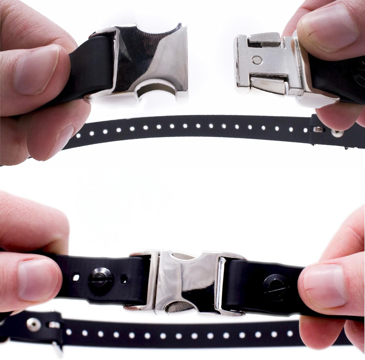 Educator Quick Snap Bungee Dog Collar, Biothane, Waterproof, Odorproof, Easy Connect and Disconnect Clasp and D Ring with Comfort Bungee Loop, Adjustable for Custom Fit, 3/4-Inch, Black image number 3