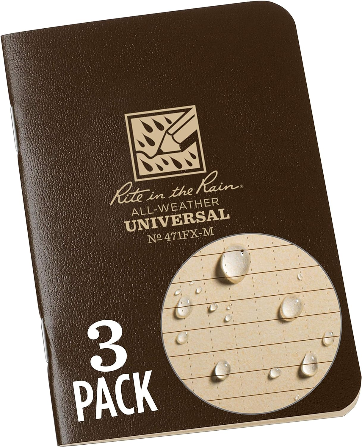 Rite in the Rain Universal Field Flex Notebook, 3.25 Inch X 4.625 Inch Size, Blaze Orange (Pack of 3)