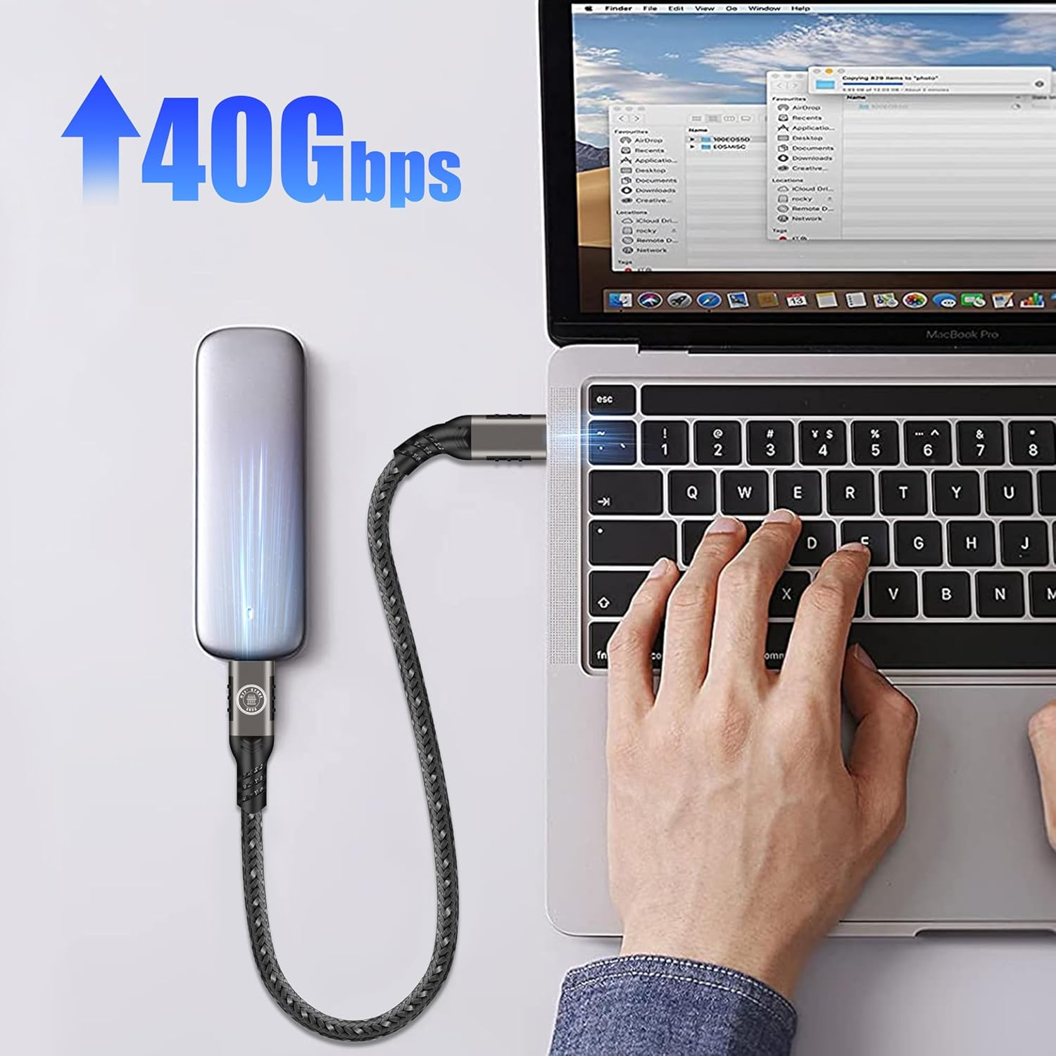 MTF' 240W USB C Cable, 40Gbps Data Transfer, 8K Resolution, USB 4.0 for Macbook Pro M4, Docking Station, Hard Drive, Monitor, Gaming, Video, 2M