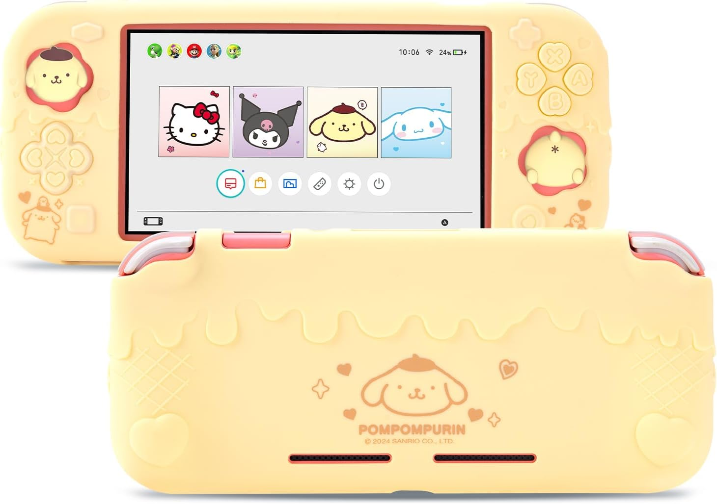 Kuitmor Protective Case for Switch Lite,Kawaii Switch Cover Case,Anti-Scratch Soft Silicone Protective Shell for Switch Lite 2019 with 2 Thumb Grip Caps - BDG