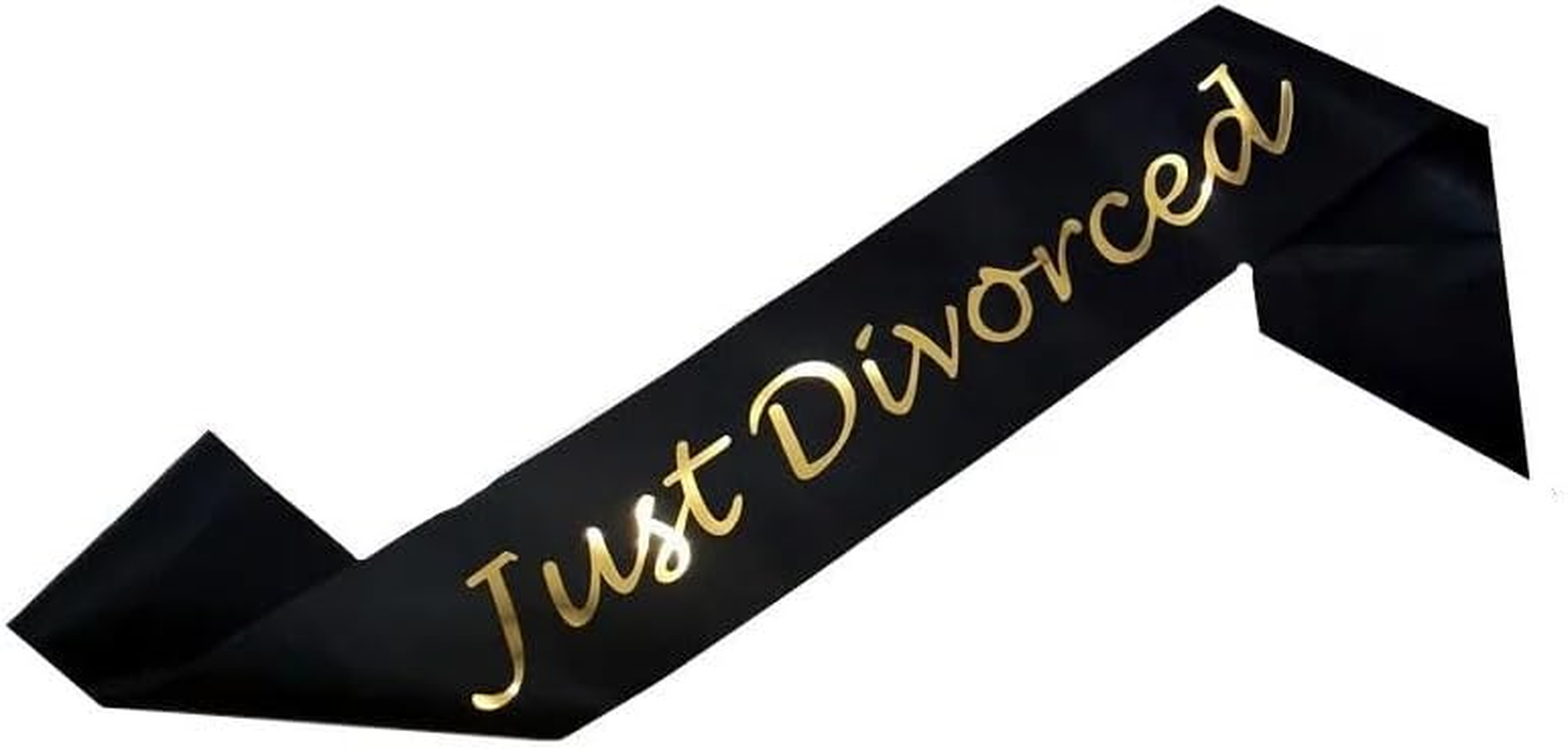 Just Divorced Party Sash Black Funny Divorce Gift Decorations Supplies