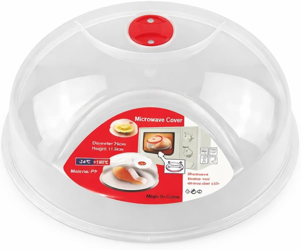 Leona Co Microwave Splatter Cover 25Cm - Bpa-Free Plastic Microwave Plate Cover with Steam Vent - Dishwasher Safe Microwave Lid for Plates & Bowls, 25Cm Diameter 11Cm Height (3) image number 2