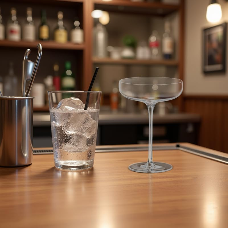 Angoily Vintage Coupe Glasses Crystal Cocktail Glass Martini Glasses Drinking Glasses Cocktail Glassware Drink Glass