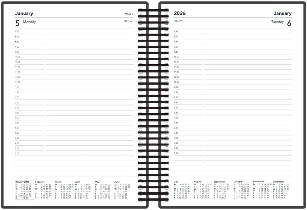 Collins 'Delta' 14 Month Mid/Academic Year Planner, July 2025-August 2026 Day-To-Page Appointments Diary, A5 Wiro Bound Cover, Yellow - Yellow image number 6