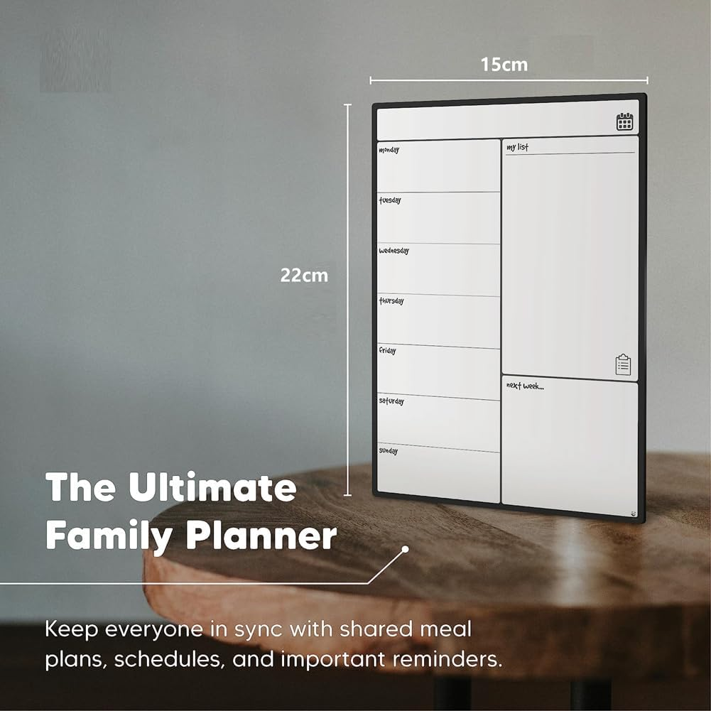 Magnetic Whiteboard Fridge Calendar Meal Planner and Shopping List White Board - Memo Board and Family Planner Easy to Use image number 3