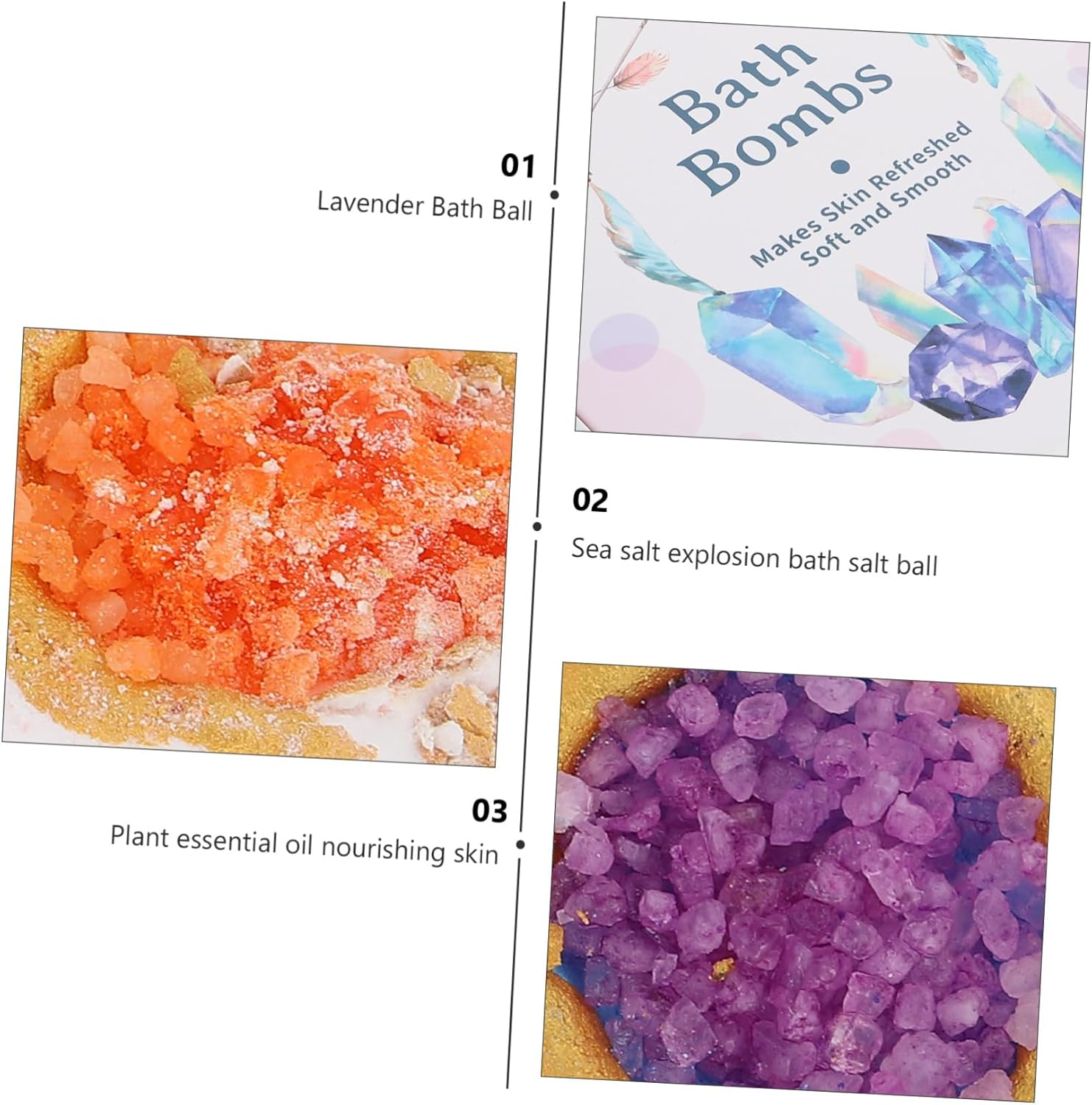 Healeved 4Pcs Exfoliating Bubble Dead Sea Bath Balls Boys and Girls Bubble Bombs Box