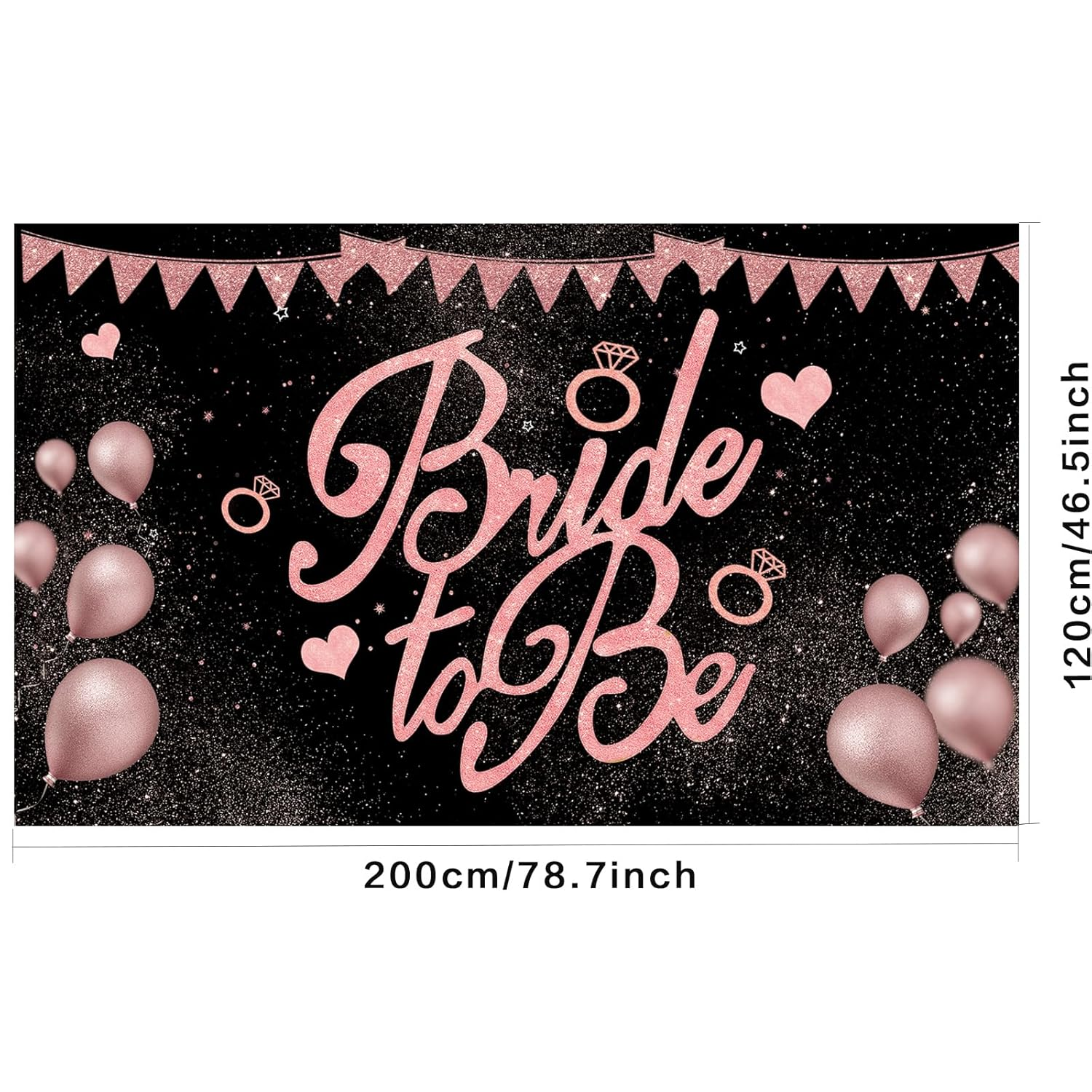 Rose Gold Bride to Be Banner - Xtralarge, 47X79 Inch(1.2X2M) | Rose Gold Bride to Be Sign for Bridal Shower Decorations | Wedding Shower Decorations | Bride to Be Backdrop | Bride to Be Decorations image number 3