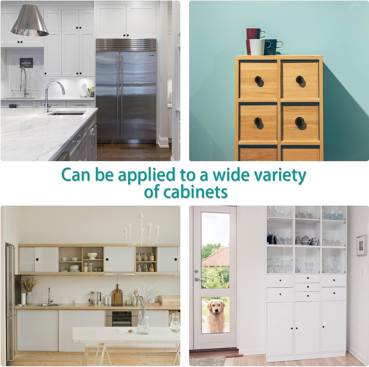 Auvotuis 20Pcs round Cabinet Knobs, 1Inch Matte Black Drawer Knob Pull Handles Modern Zinc Dresser Knobs for Wardrobe, Cupboard, Door image number 5