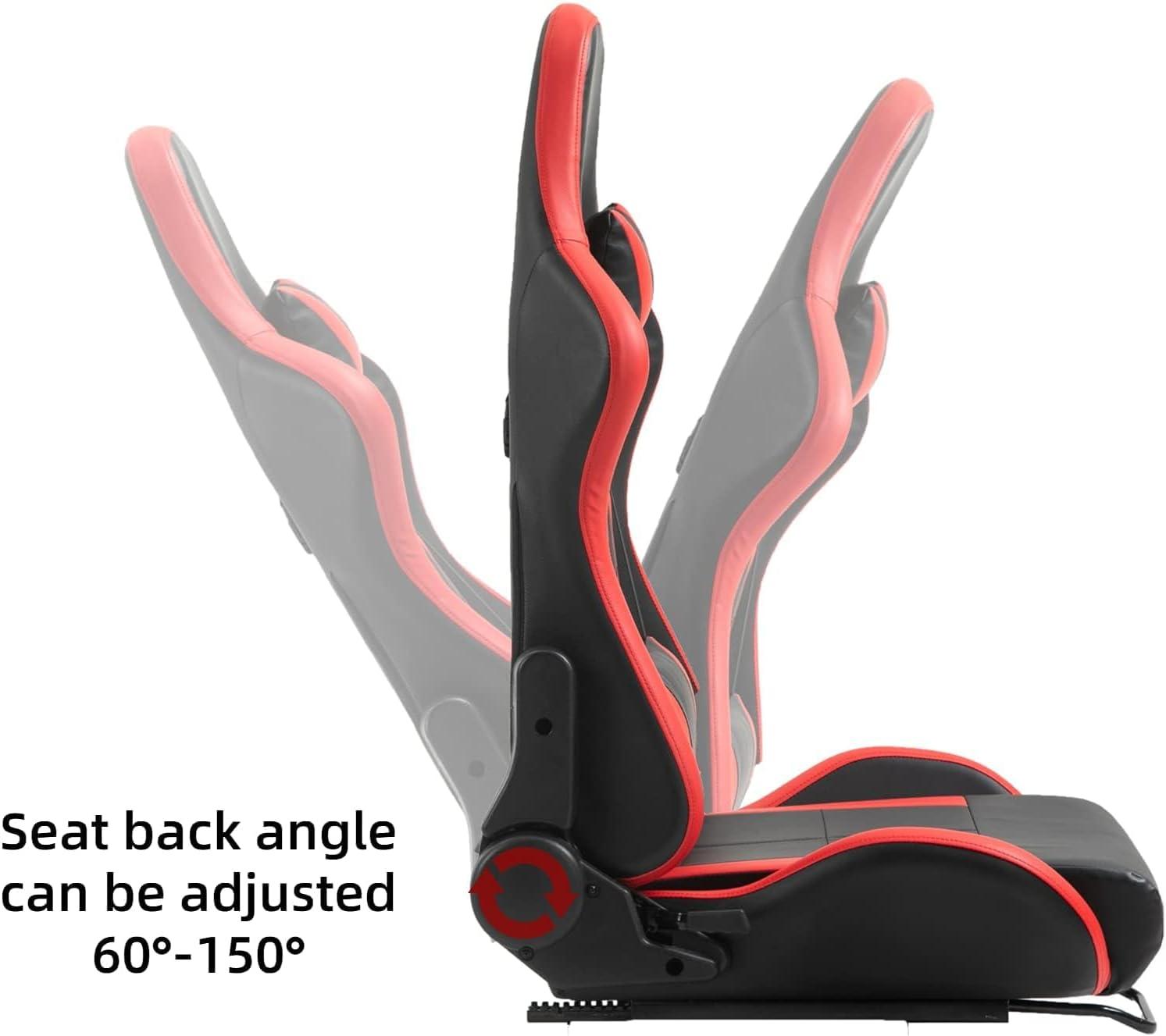 Dardoo Racing Seat with Double Lock Slip for Racing Wheel Stand Cloth Red with Installed Parts