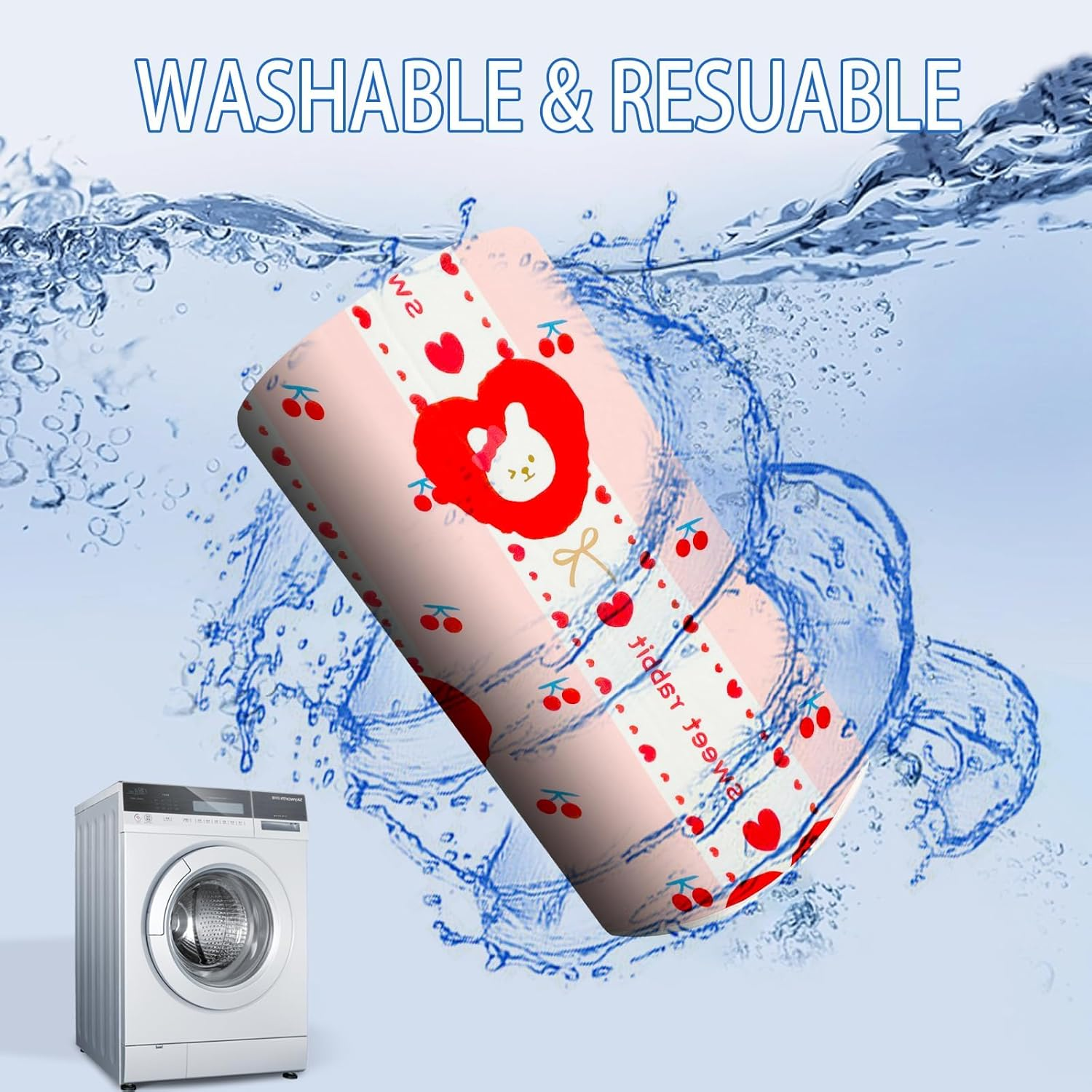 Lovely Dog Crate Mat, Anti-Slip Bottom, Waterproof Reusable Whelping Playpen Crate Reusable Washable Pet Mattress Pads, Pet Training Pads image number 1