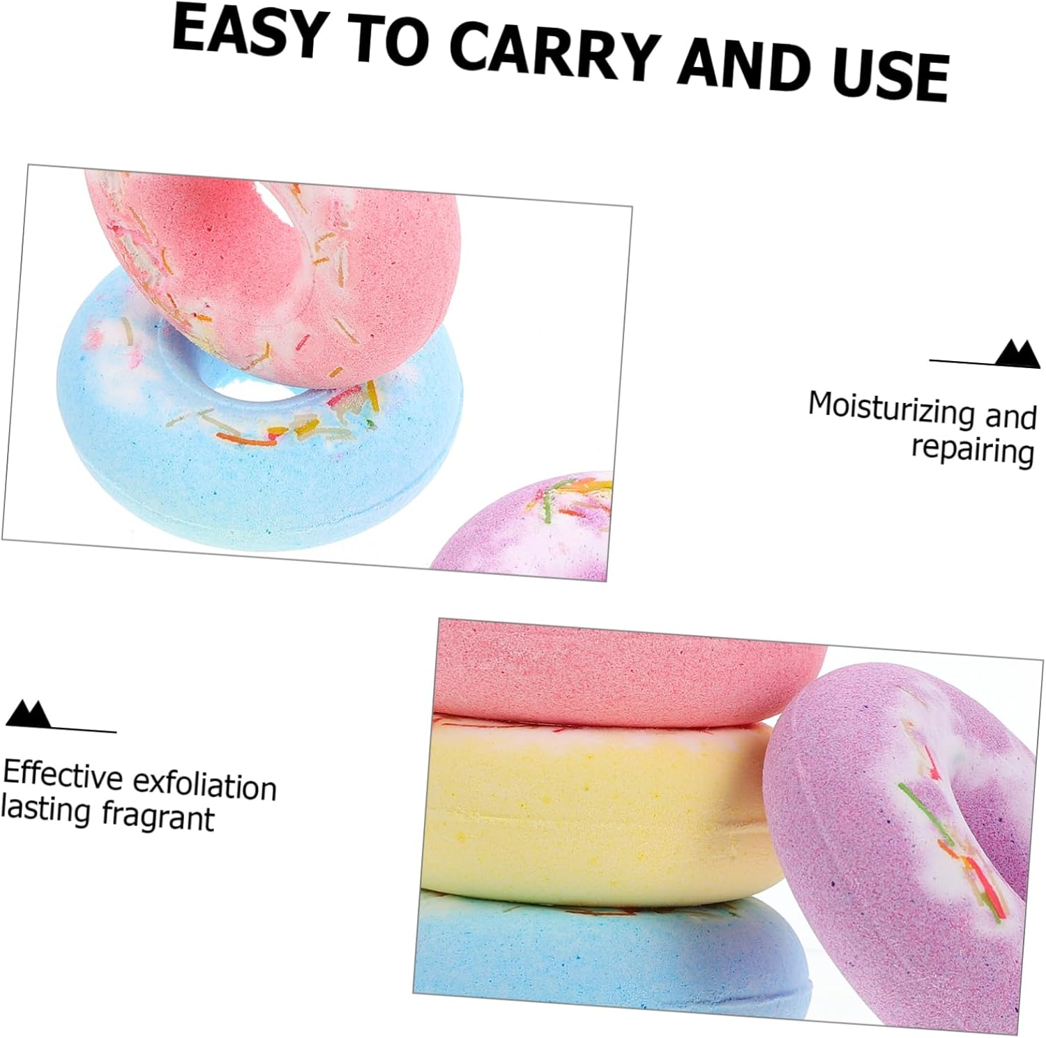 HONITANO 4Pcs Cake Shape Spa Balls for Boys and Girls Adults Balls Random Colors image number 4