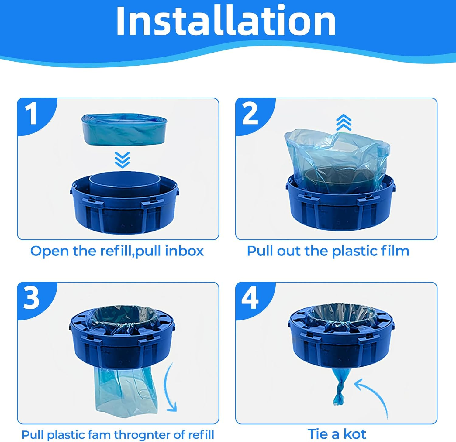 6Pcs Nappy Bin Refill, Diaper Refill Liners, 4.5M Nappy Bag, Nappy Disposal Bags, Diaper Bin Pail Disposal Bags, Compatible Diaper Pail Refill Bag image number 5