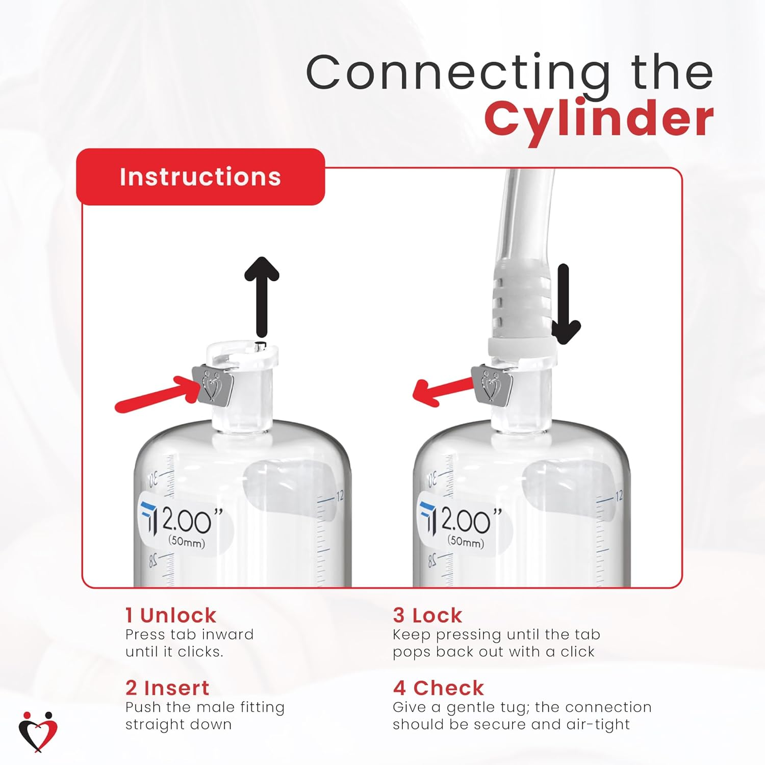 Leluv Vacuum Cylinder for Enhancement Pumps Seamless Untapered Medical-Grade Clear Acrylic with Measurement Marks and Locking Fitting 2.00 Inch X 9 Inch image number 7