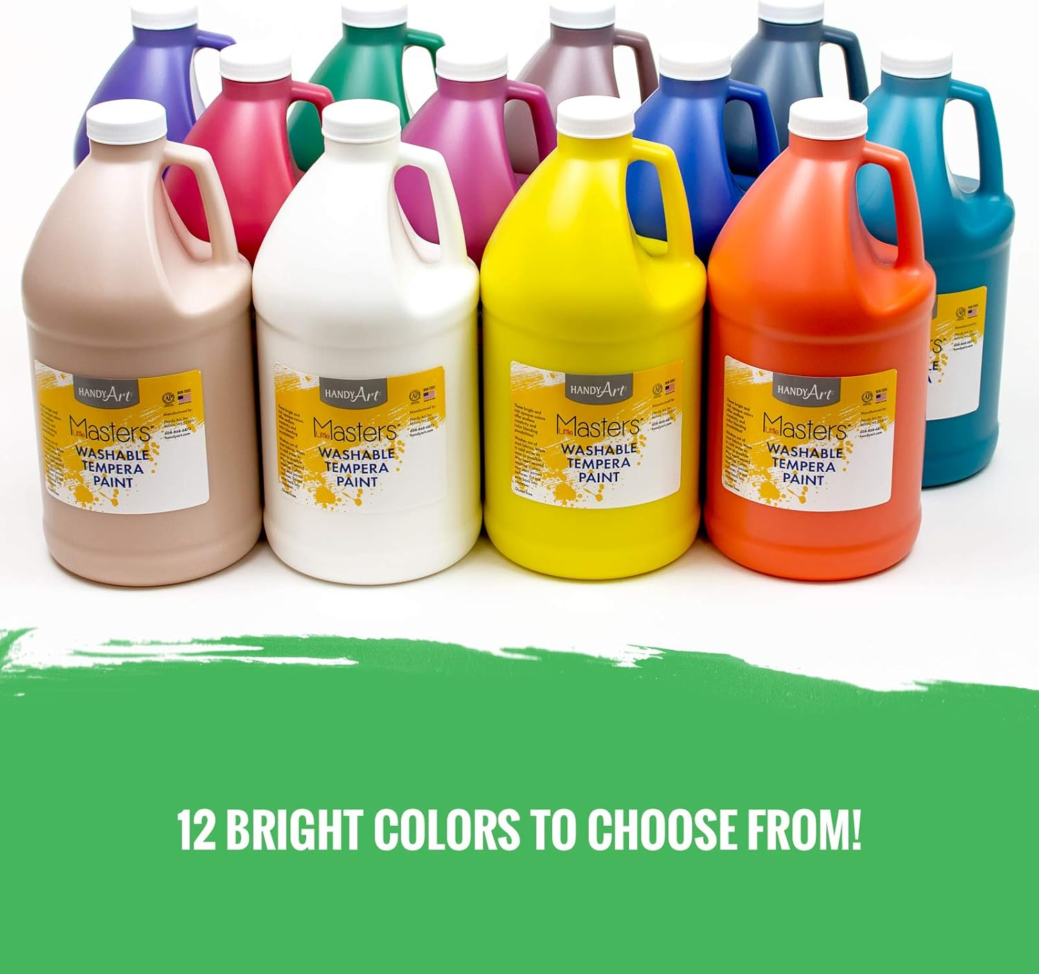 Handy Art Little Masters Washable Tempera Paint 1/2 Gallon, Yellow