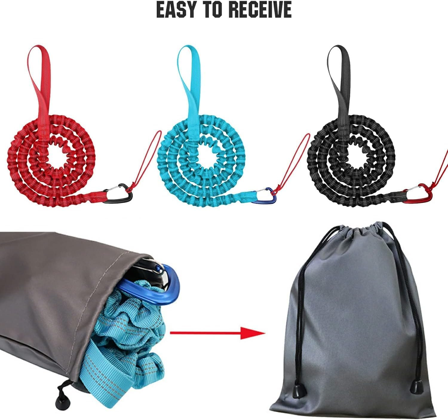 Bicycle Tow Rope Belt Strap, 1Pc MTB Stretch Bungee Tow Rope, Bicycle Children Bungee Tow Strap with Storage Bag image number 2