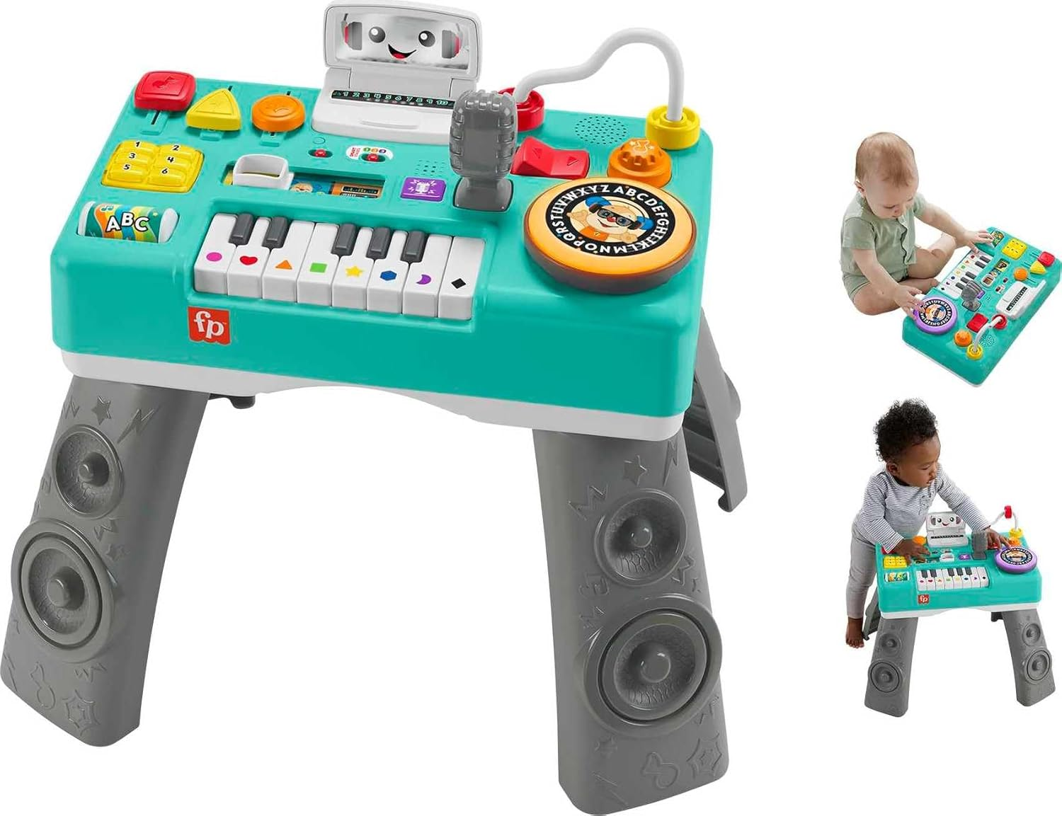 Fisher-Price Learning Fun DJ Game Table - Musical Learning Toy with 3 Piano Play Modes, Lights, Version English Reduced Packaging, HTK83 image number 2