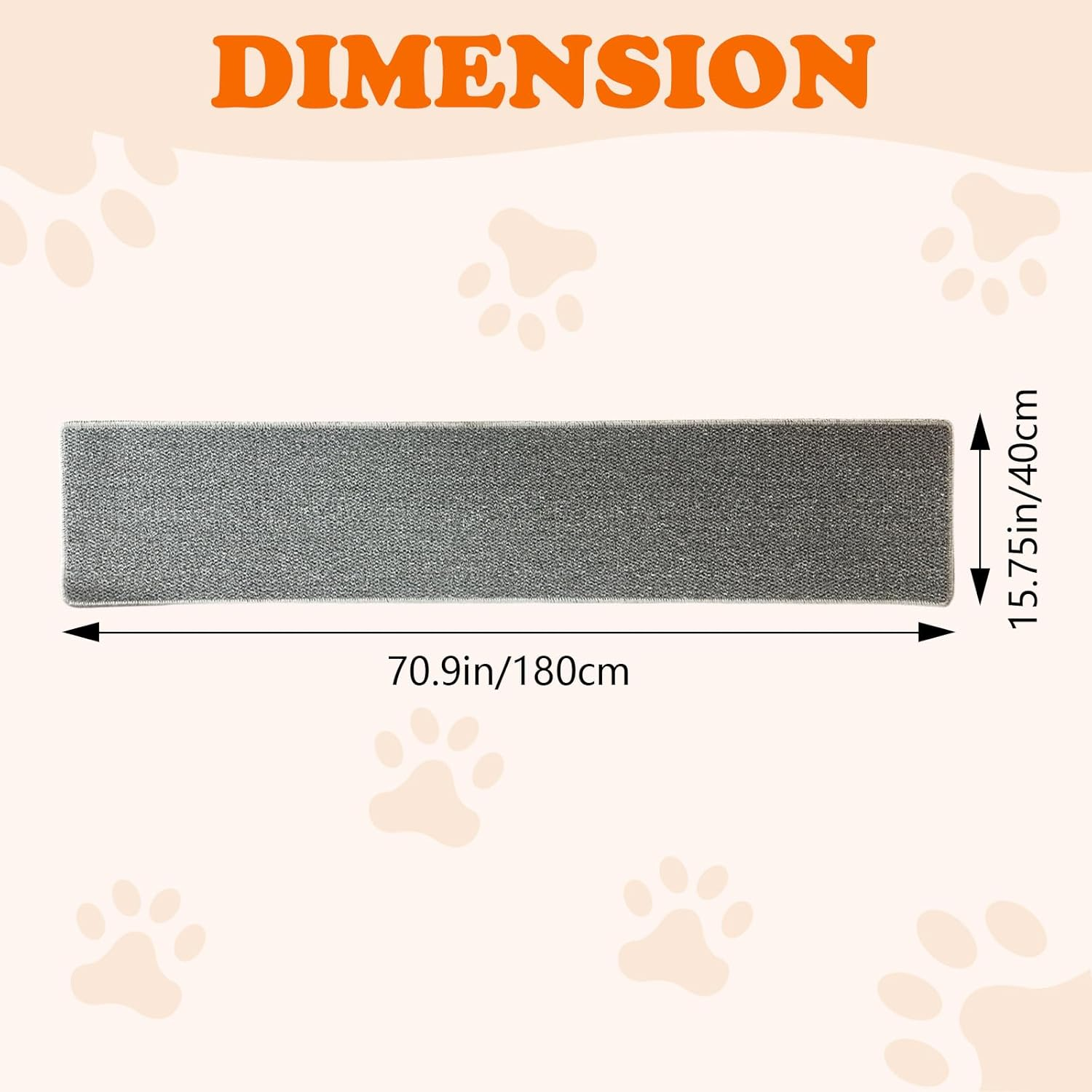 70.9"X 15.7" Thickened Extra Large Cat Wall Climbing Carpet with 10Pcs Fixed Nails, Durable Cat Wall Furniture, Wall Scratcher, Scratching Post, Couch Sofa Protector, Gray - Color 1 image number 3