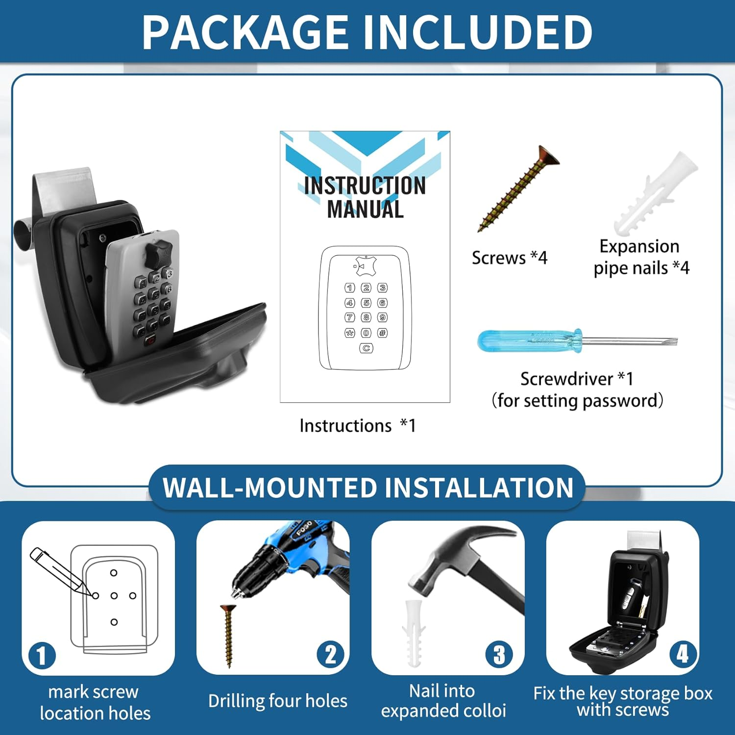 2024 Upgrade SL-591 Car Window Lock Box, Car Key Lock Box, Car Lock Box, Car Window Punch Button Lock Box, Vehicle Window Lock Box, Lock Boxes for Car Fit for Ride Share, Turo, Getaround