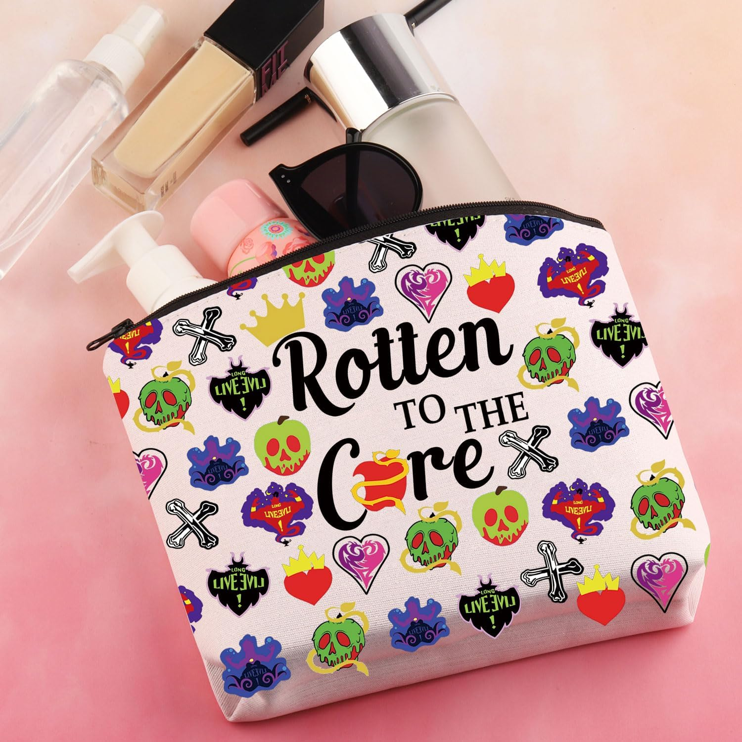 BDPWSS Descendants Makeup Bag Descendants Fans Gift Rotten to the Core Zipper Pouch Evil Queen Fans Gift Villain Lover Gift, Rotten to Core, Waterproof image number 4