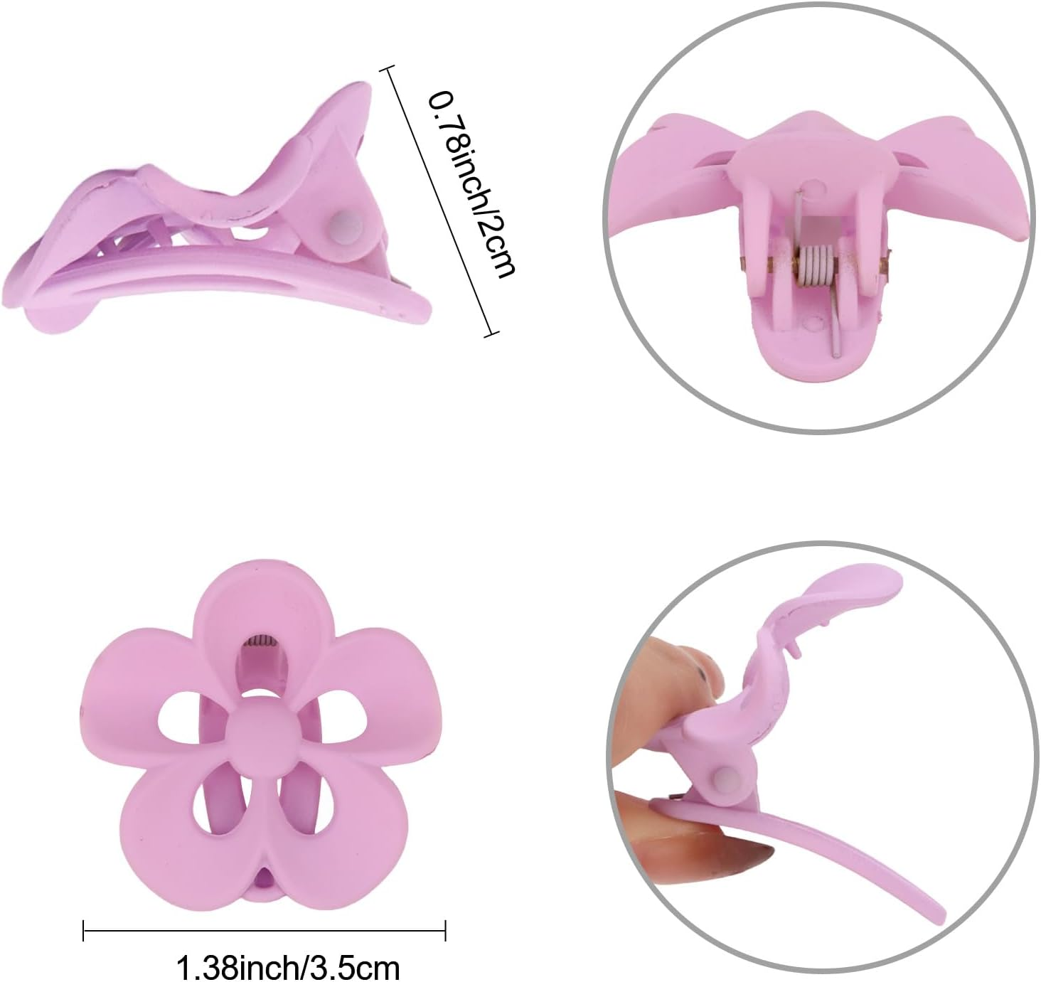 Pruadeor Pack of 24 Flower Hair Clips Small for Girls Women Flower Hair Clip Love Hair Accessories image number 4