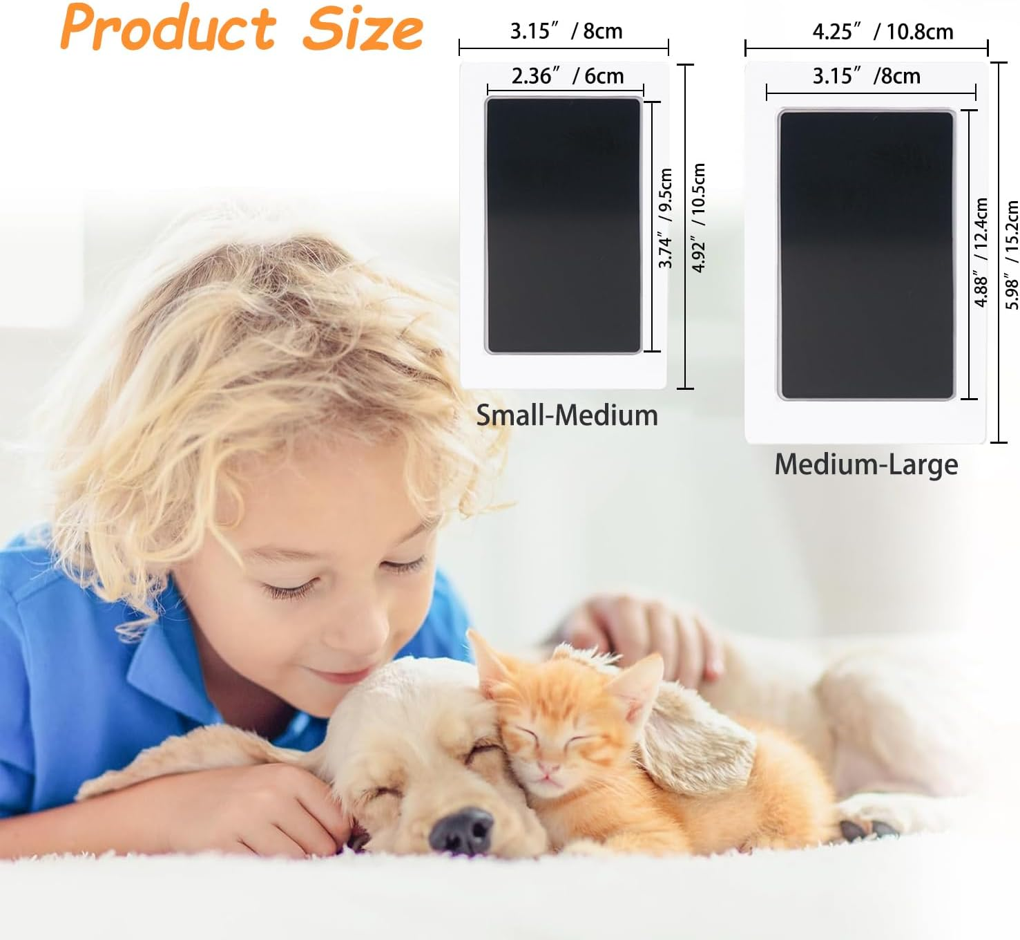 Inkless Pet Paw Print Kit,No-Mess Dog/Cat Nose & Paw Impression Set,Memorial Keepsake Cards, 2 Sizes, Quick-Dry & Vet-Safe (Black, Small-Medium 4-Pack) image number 6