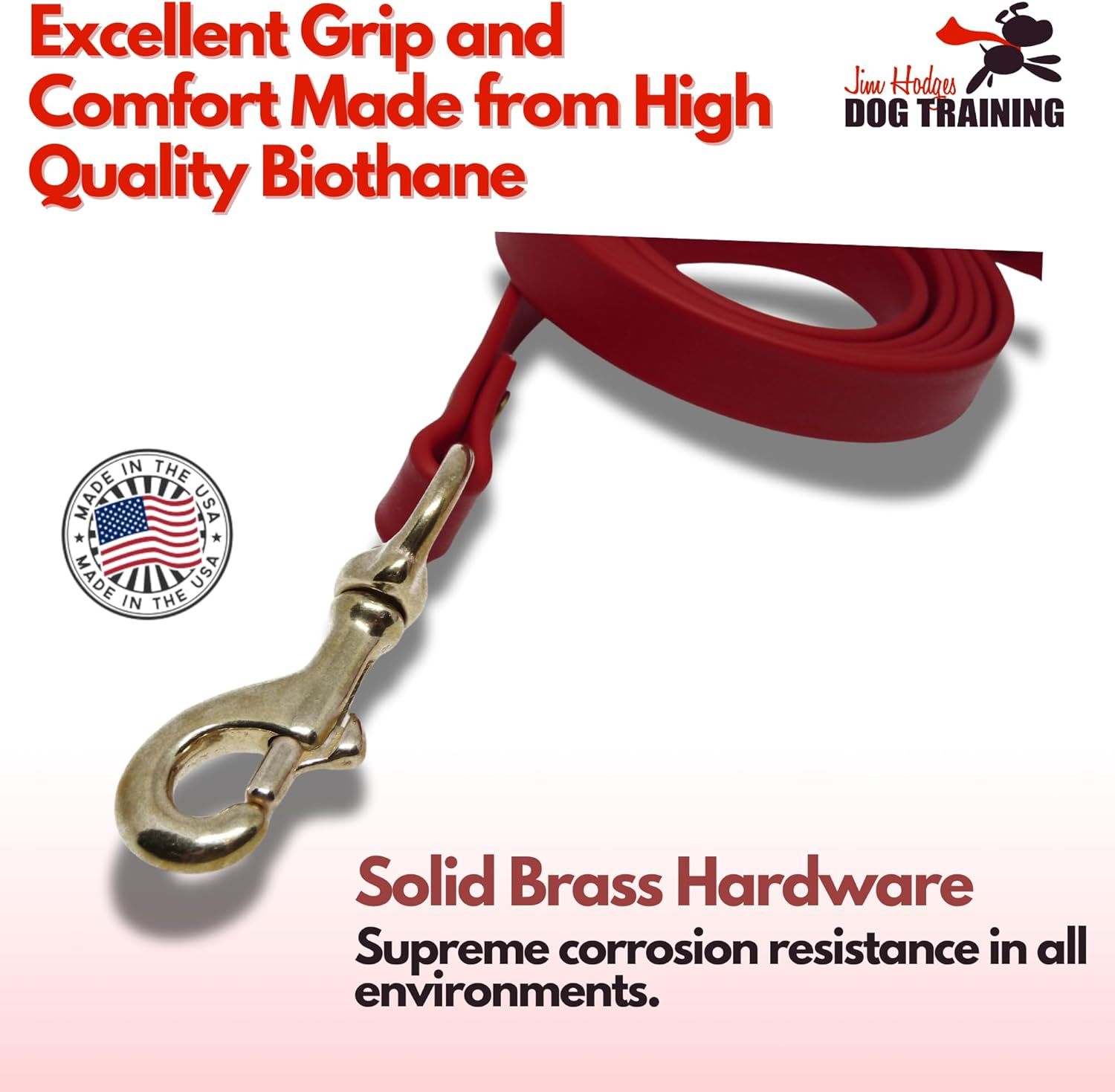 Jimhodgesdogtraining Gummy Dog Leash, Biothane, Dog Training Leash, Made in the USA, 6 Feet, Various Sizes & Colors image number 4