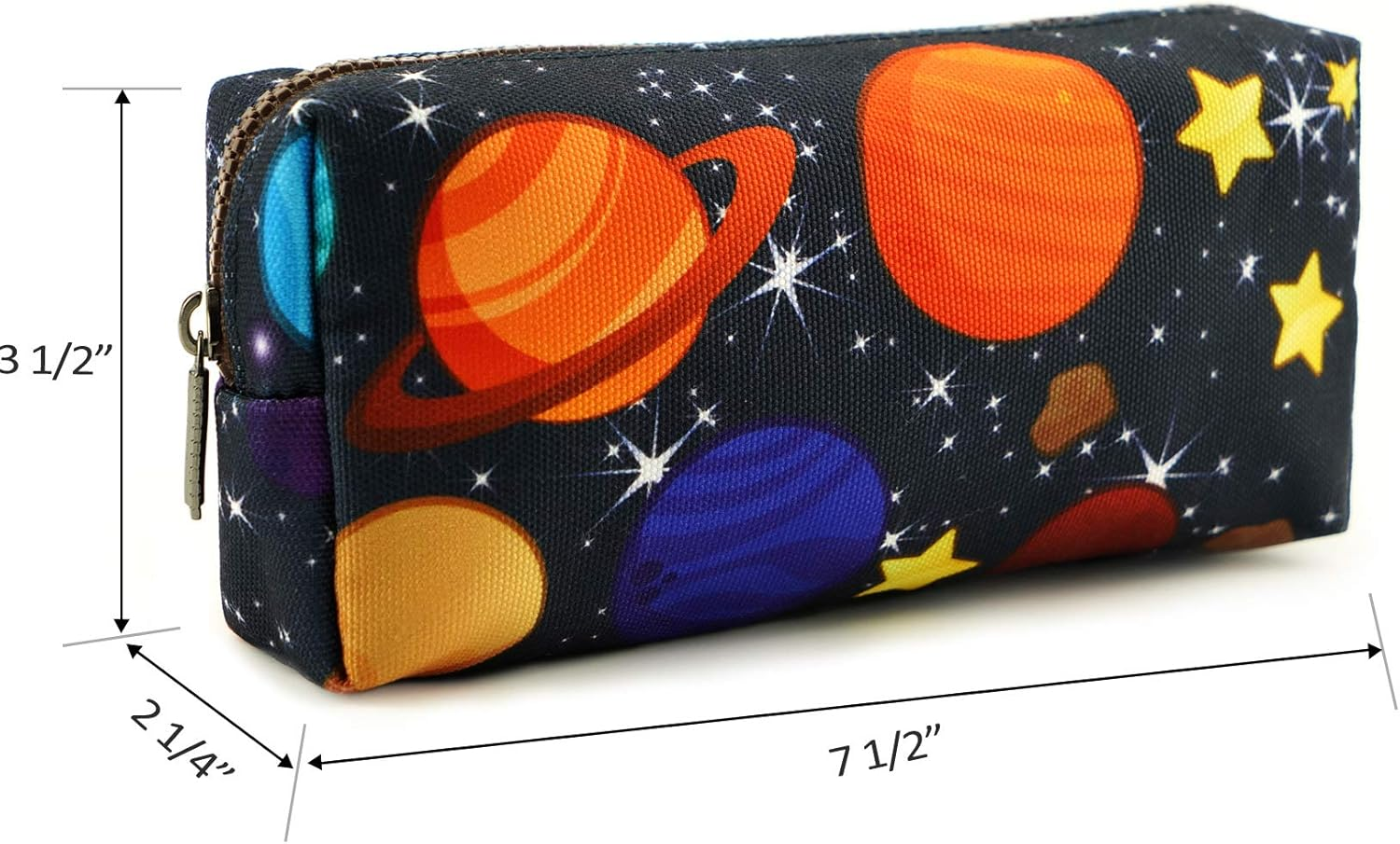 Lparkin Space Canvas Galaxy Pencil Case Gifts Pen Bag Pouch Box Gadget Stationary Case Makeup Cosmetic Bag - Dark Blue image number 2