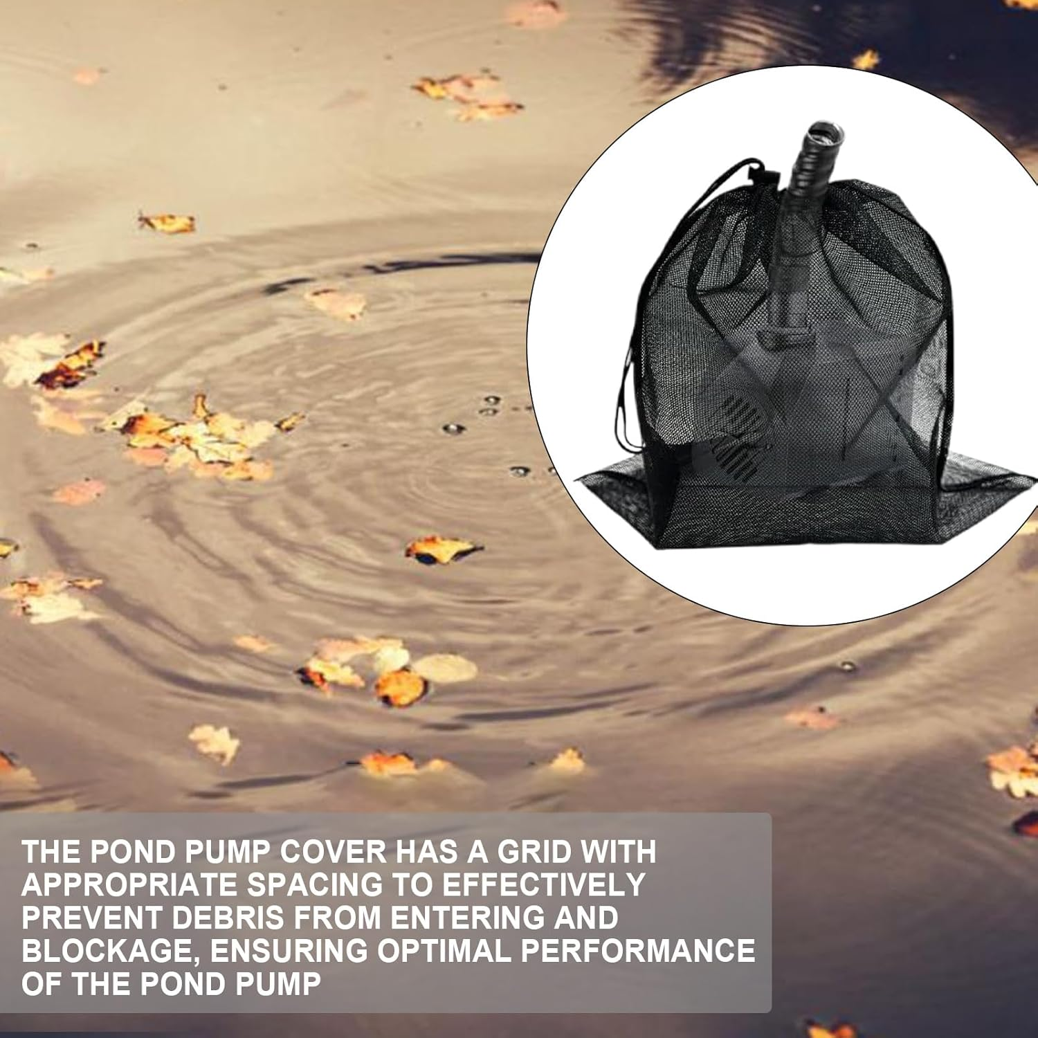 Pump Barrier Bag - 30X40Cm Pump Filter Bag, Outdoor Mesh Black Media Bags, Double-Layer Aquarium Filtration Accessories | Elastic Barrier Box Cover for Yard, Lawn, Parks, Outdoor, Hotel image number 1