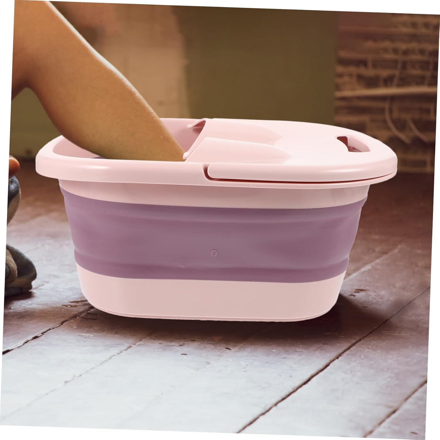 GLEAVI 1Pc Footbath Foot Soak Bucket Folding Foot Bath Basin Kids Bathtub Foot Soak Tub Collapsible Foot Soaker Foot Basin Foot Soak Basin Household Foot Massage Basin Sole of Foot Sink image number 6