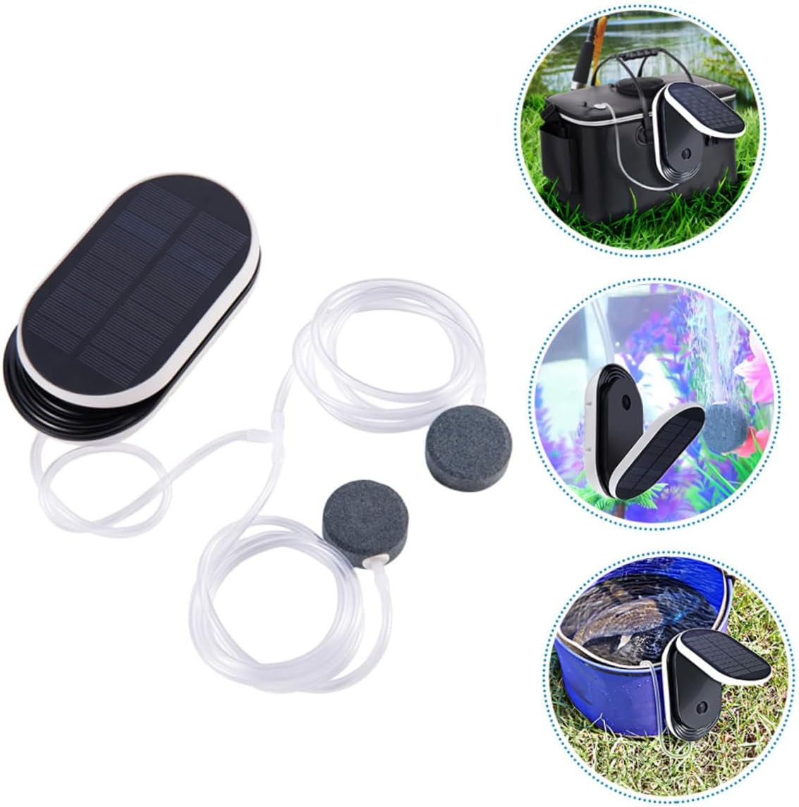 Balacoo Portable Solar Oxygen Aerator Pump with Pure Copper Core and Built Lithium Battery Low Noise Hydroponic Air Pump for Outdoor Fish Tanks Ponds and Garden Plants Oxygenation image number 2