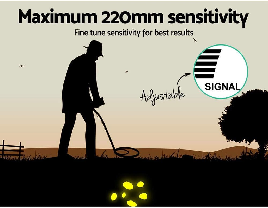 Weisshorn Metal Detector, 220Mm Deep Searching Sensitive Pinpointer Finder Bounty Hunter Portable Tracker Gold Detectors Handheld Outdoor Beach Camping Detecting Equipment, with Headphone LCD Black image number 3
