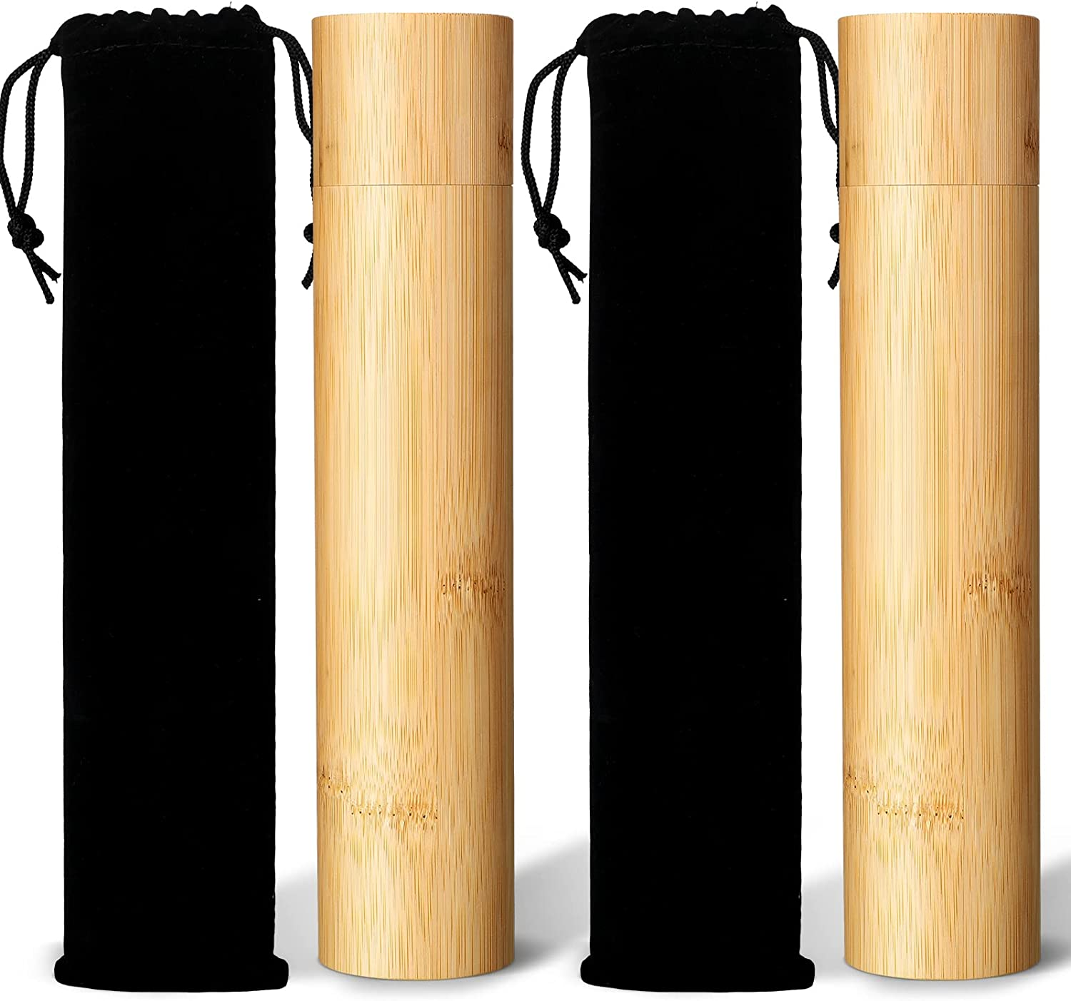 Yalikop 2 Sets Scattering Urns Bamboo Scattering Cremation Small Urns Mini Bamboo Spreading Funeral Urn Tube Keepsake Urn with Black Velvet Bag Human Ashes Casket for Humans Pet Dog image number 6