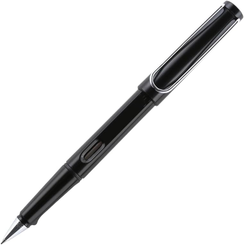 Smooth Rollerball Pen, 0.5Mm Tip, Black Gel Ink, Colour Barrel, Pocket Clip, Compatible with 843 845 Pen Refills (White)