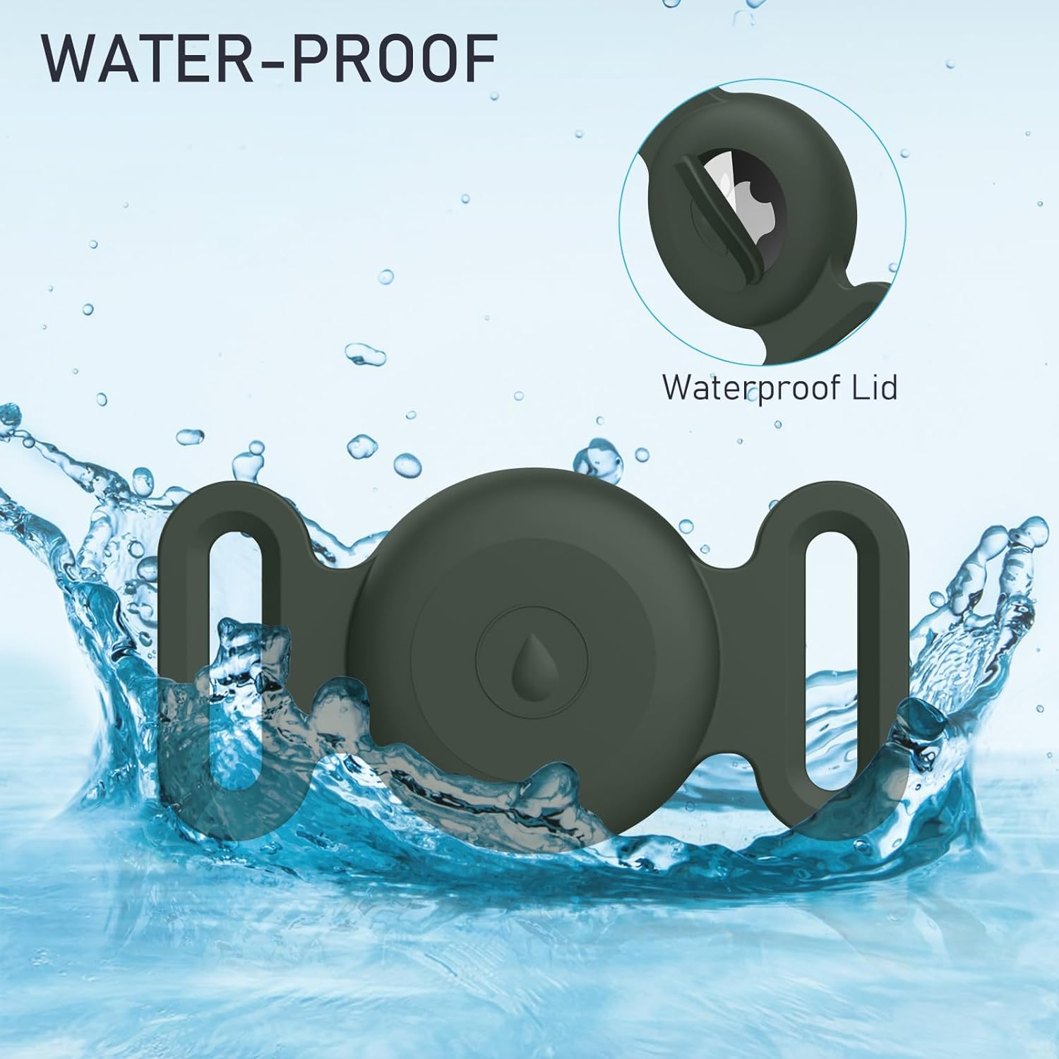 2-Pack Case for Apple Airtag Holder Dog Cat Collar, Silicone Protective Cat Dog Collar Airtag Holder, Pet GPS Tracker Collar Holder image number 6