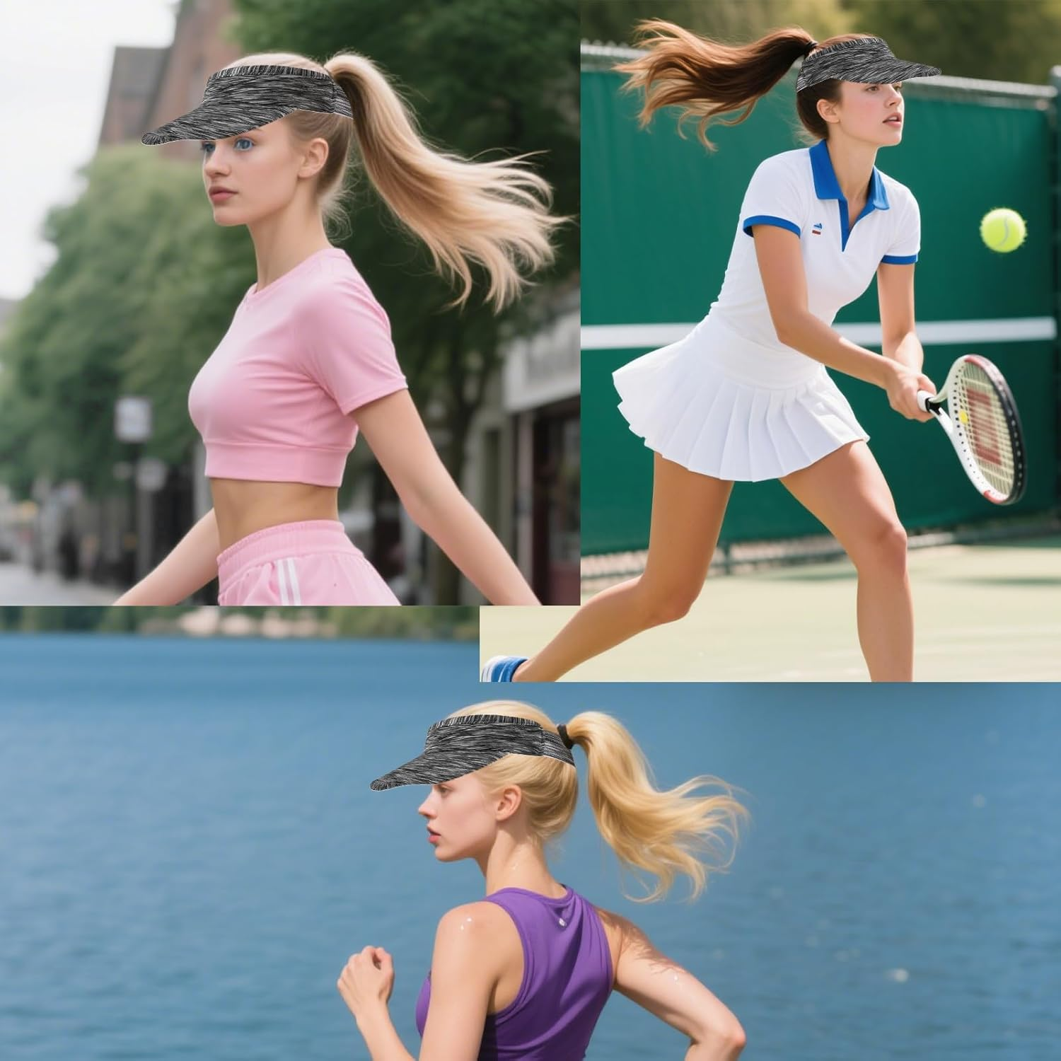 ZXVDZX Sports Sun Hat Elastic Twill Hollow Hat Outdoor Breathable Quick-Drying Men and Women Lightweight Tennis Golf Suitable for Office Workers Outdoor Sports Enthusiasts - Purple image number 6