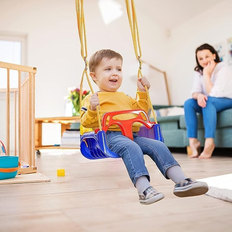 Kids Swing Seat, 3 in 1 Multifunctional Swings, Infants to Teens Swing for Kindergarten Playground Family Indoor Outdoor (Blue) image number 3